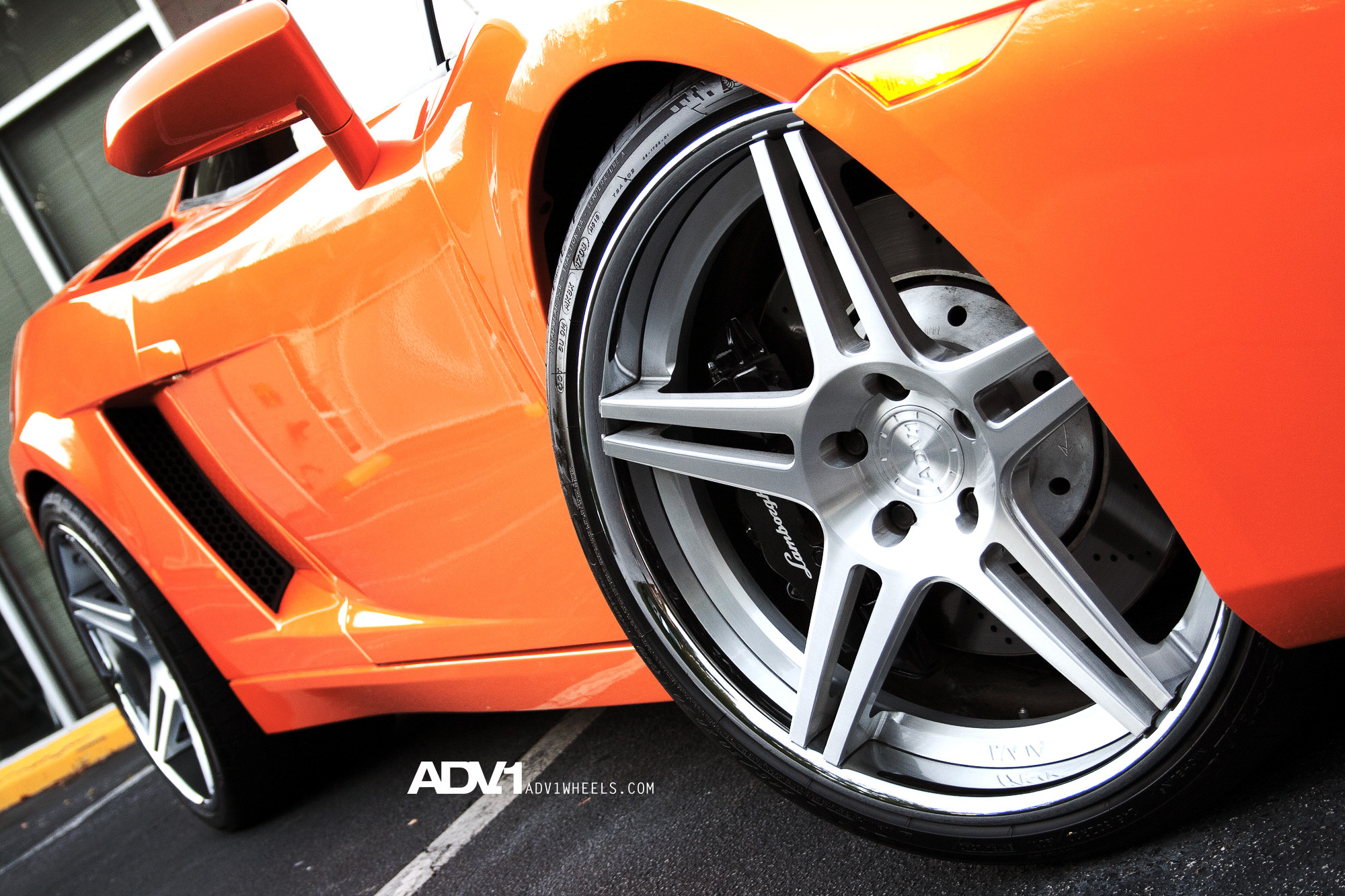 Custom Polished ADV1 Wheels on Lamborghini Gallardo - Photo by ADV.1
