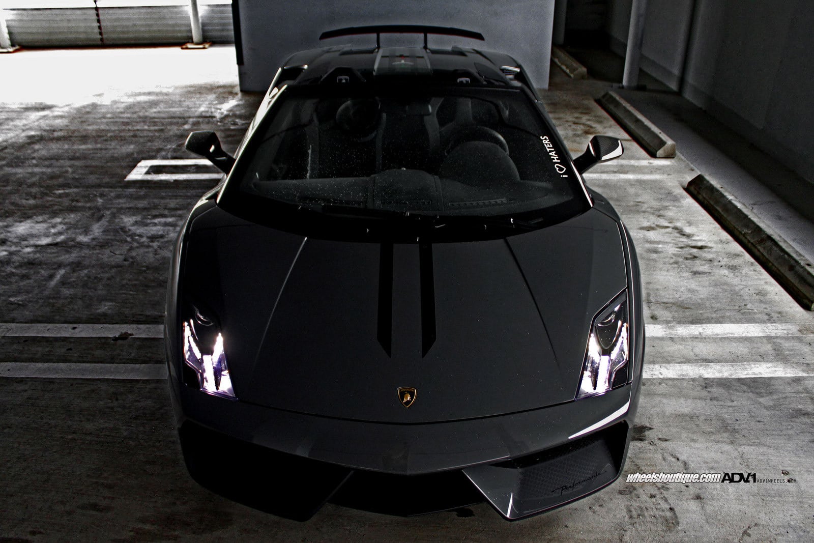 Custom Painted Hood on Black Lamborghini Gallardo - Photo by ADV.1