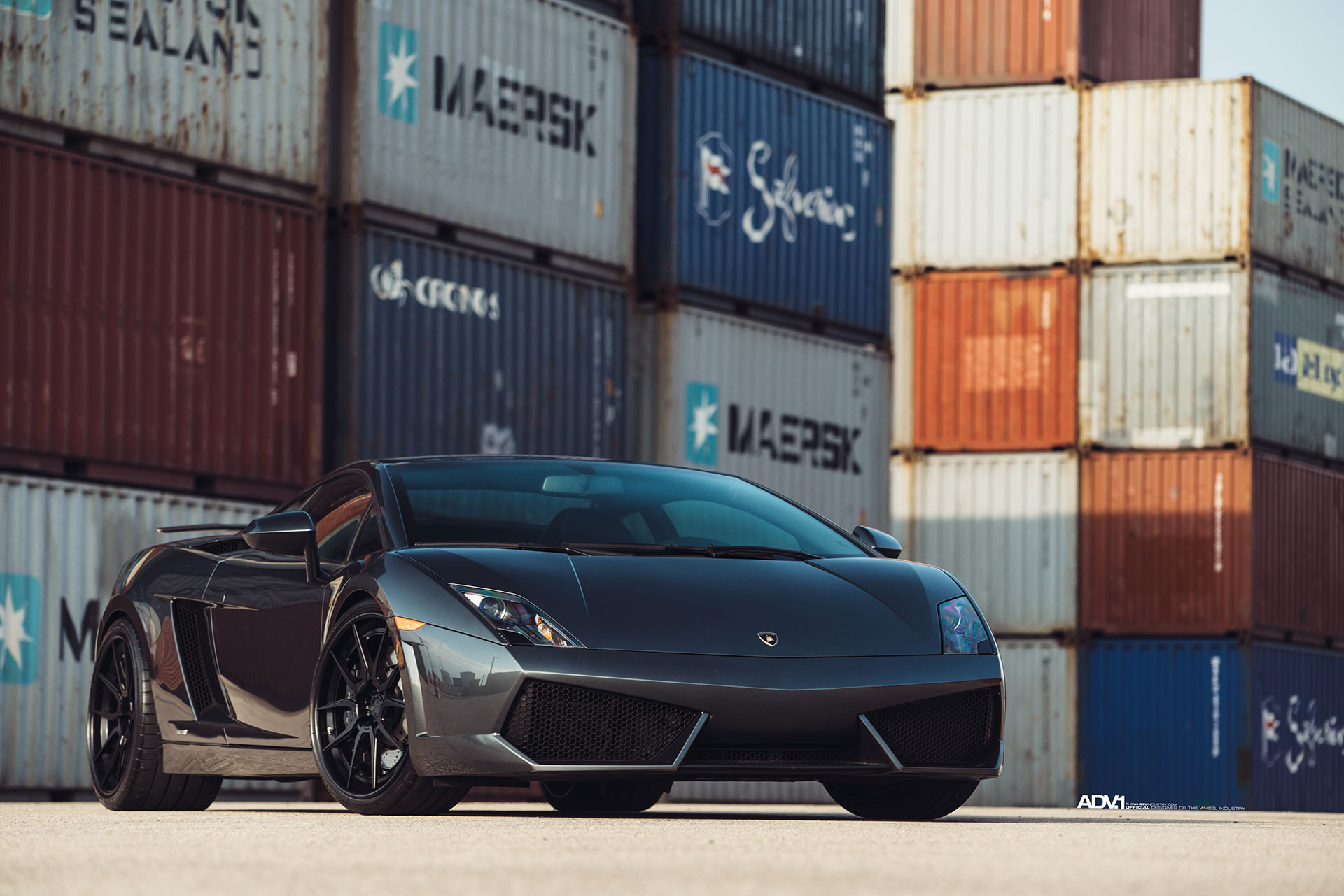 Black Lamborghini Gallardo with Aftermarket Front Bumper - Photo by ADV.1