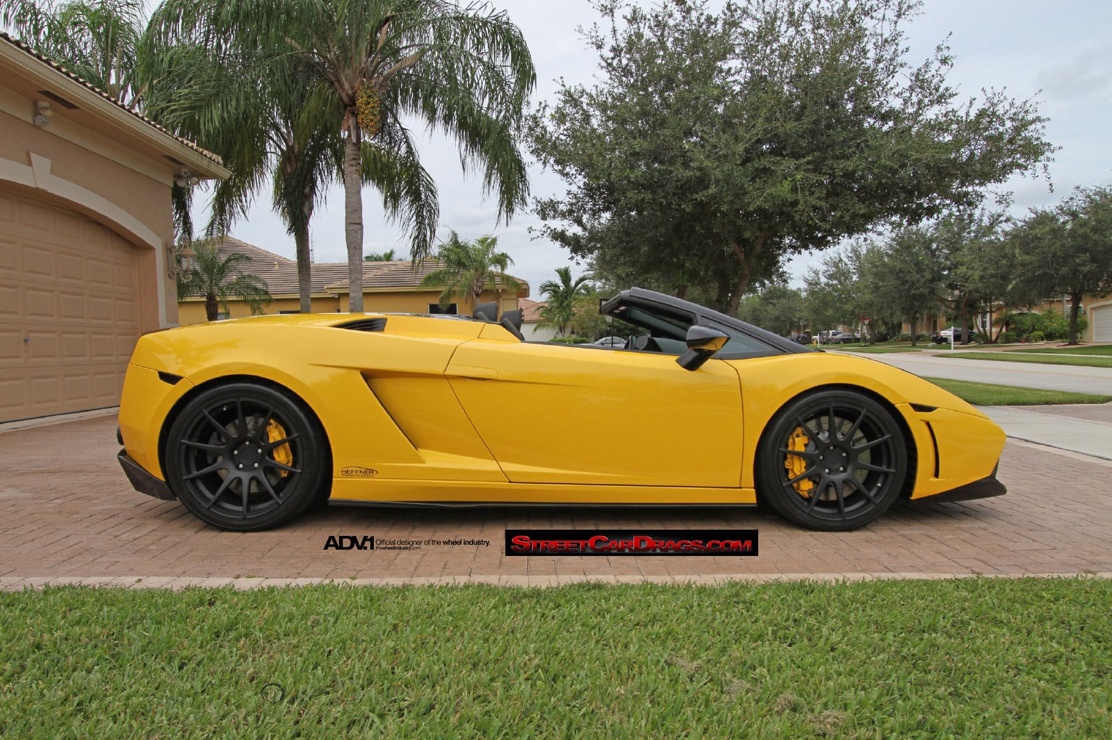 Yellow Convertible Lamborghini Gallardo on ADV10.1 Wheels - Photo by ADV.1