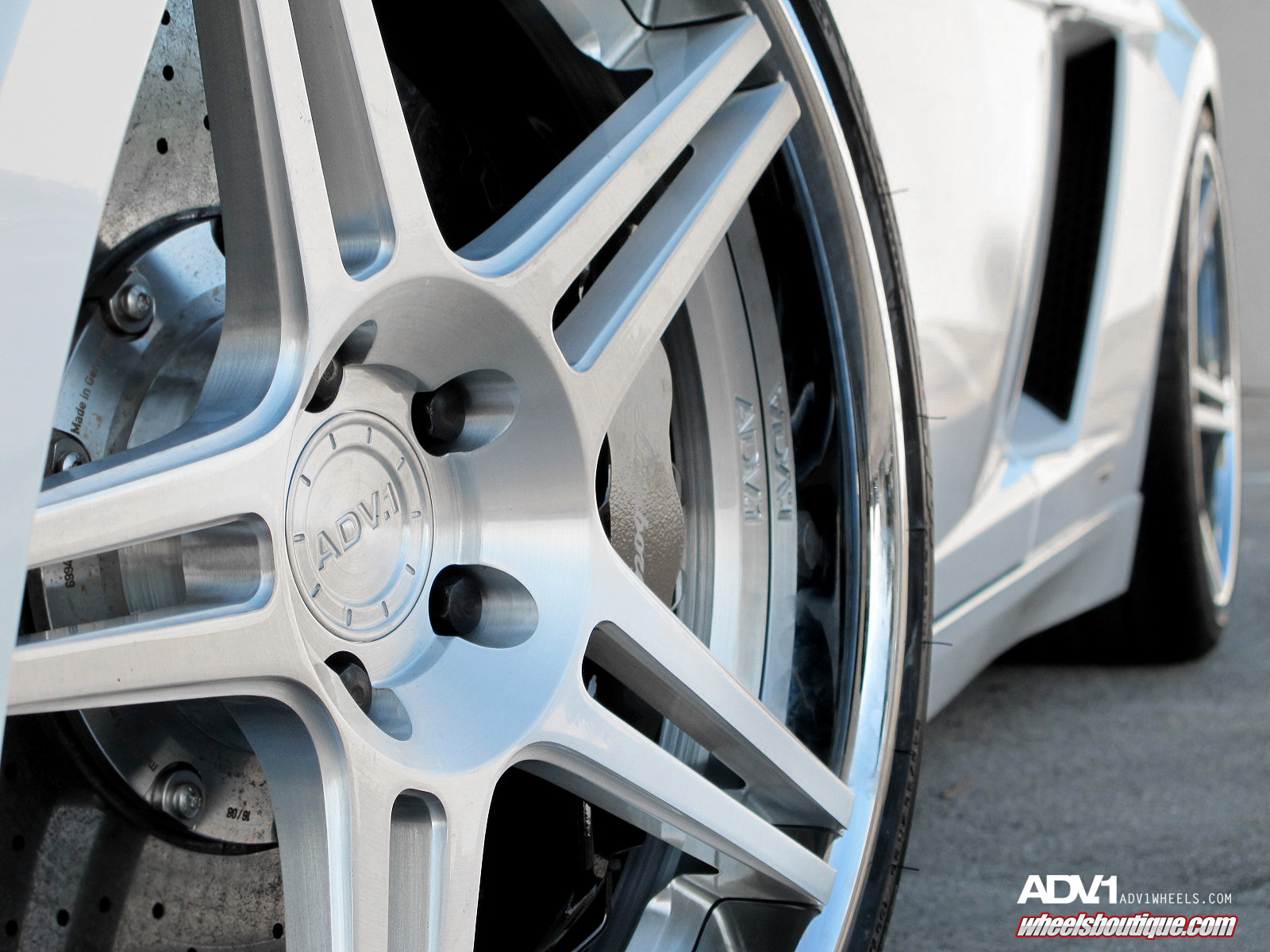 White Lamborghini Gallardo with Custom Polished ADV1 Rims - Photo by ADV.1