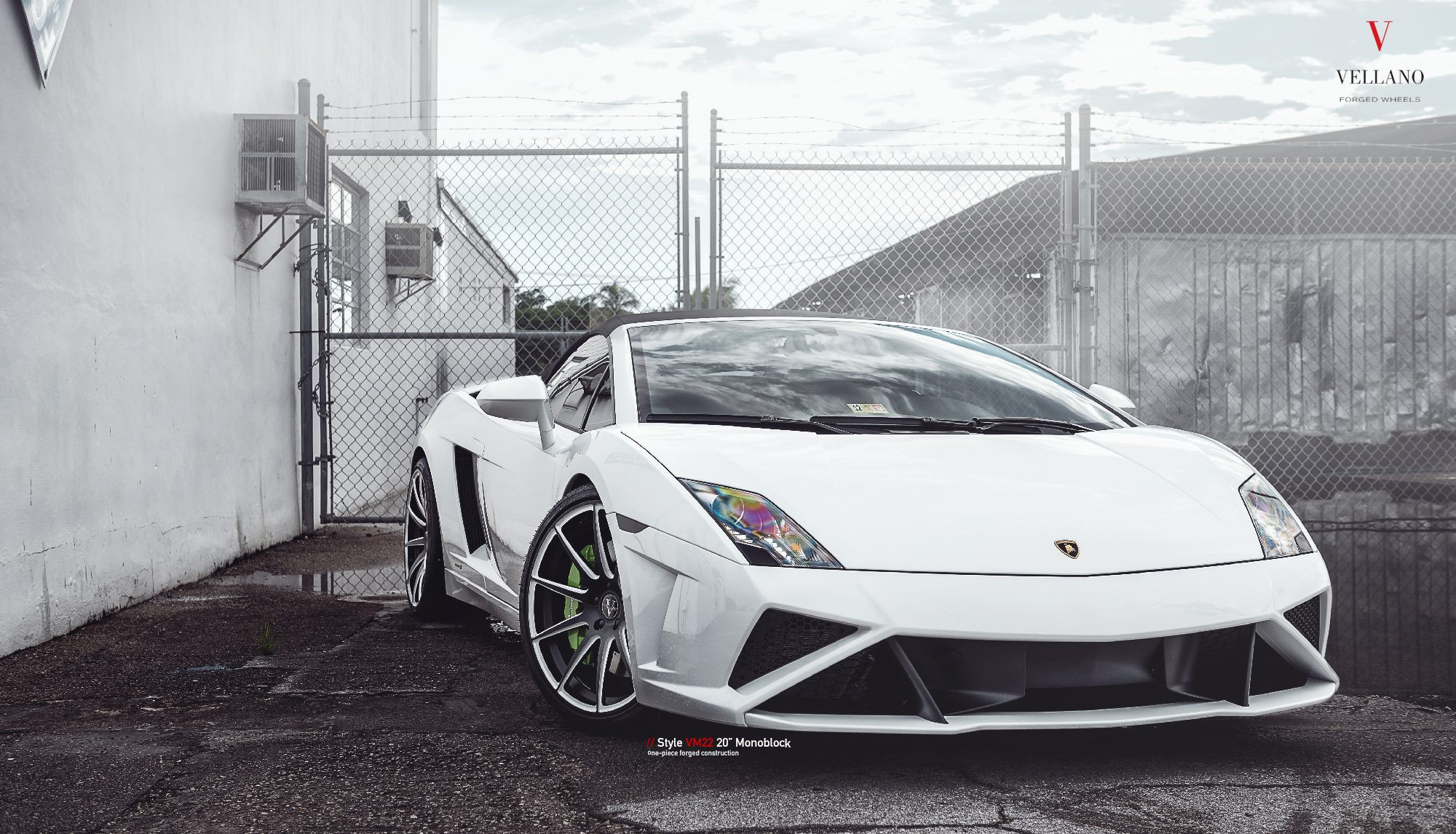 White Lamborghini Gallardo with Custom Front Bumper - Photo by Vellano