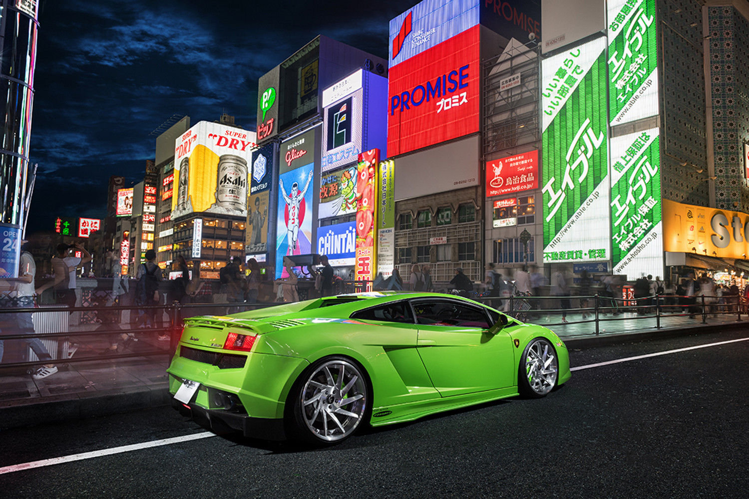 Aftermarket Rear Spoiler on Green Lamborghini Gallardo - Photo by Forgiato