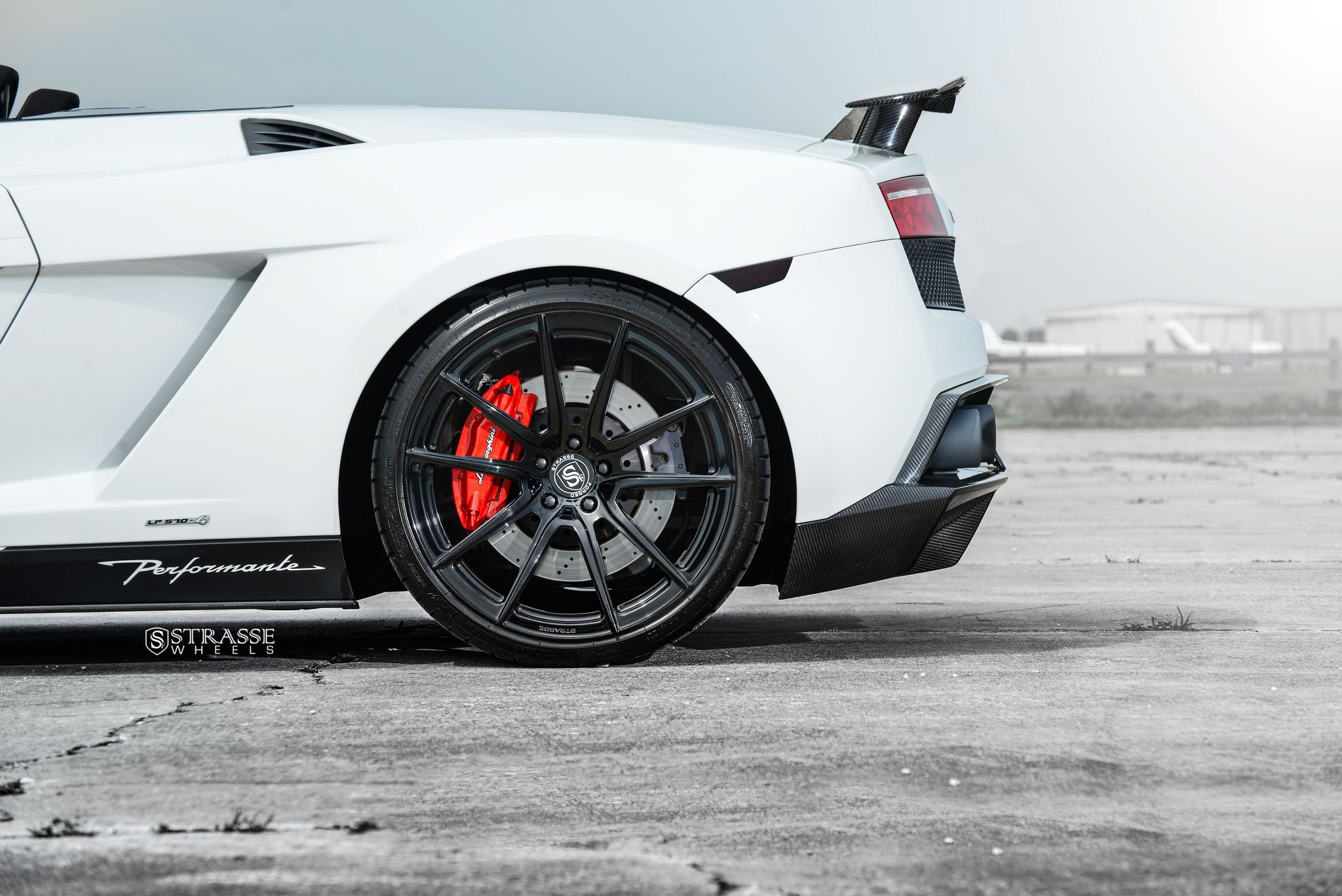 White Lamborghini Gallardo with Matte Black Strasse Rims - Photo by Strasse Forged