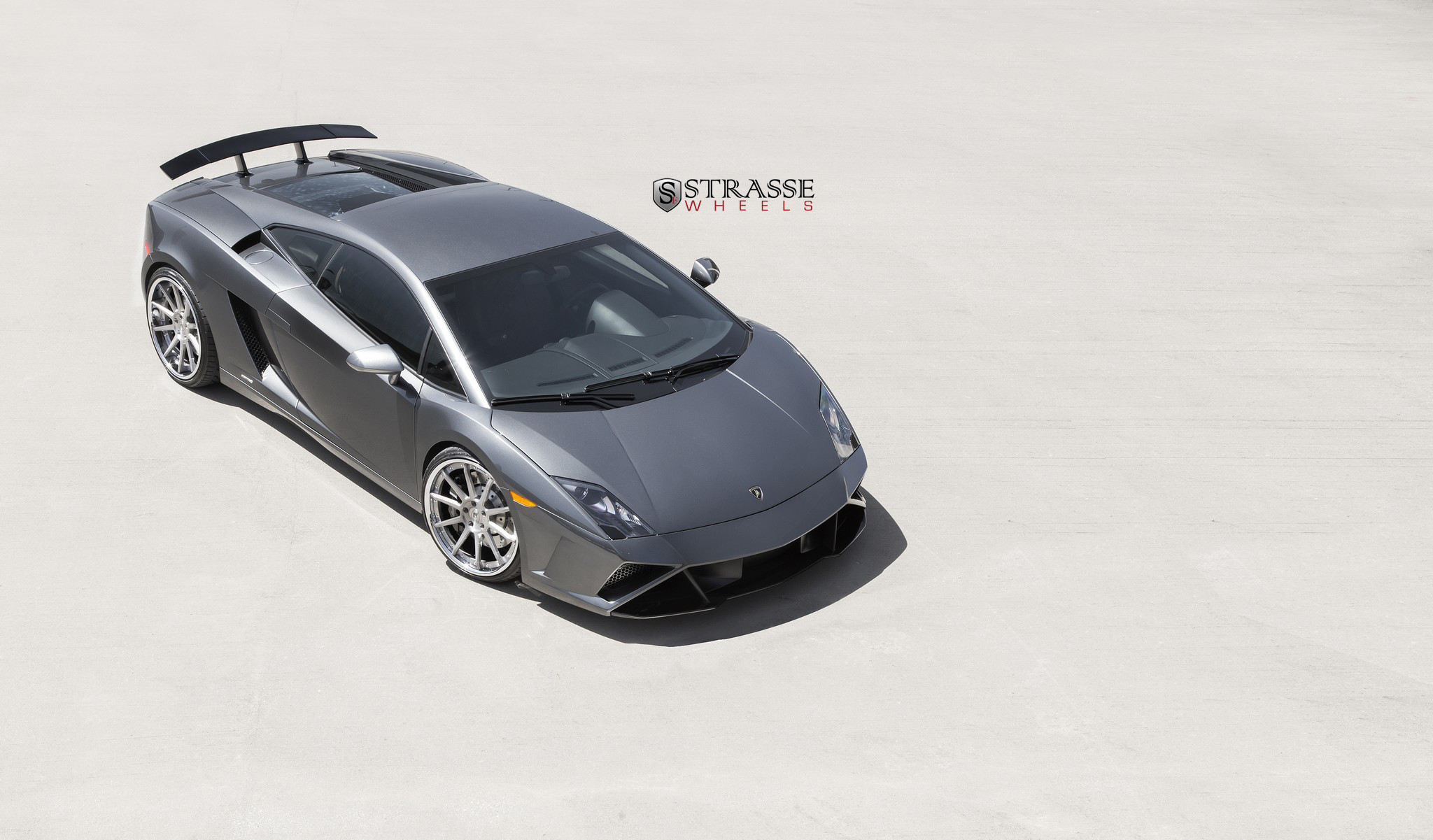 Custom Front Bumper on Gray Lamborghini Gallardo - Photo by Strasse Forged