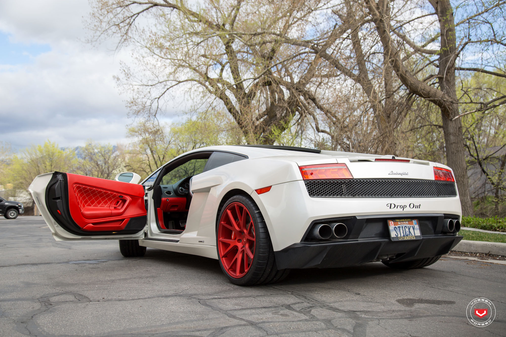 Aftermarket Rear Diffuser on White Lamborghini Gallardo - Photo by Vossen