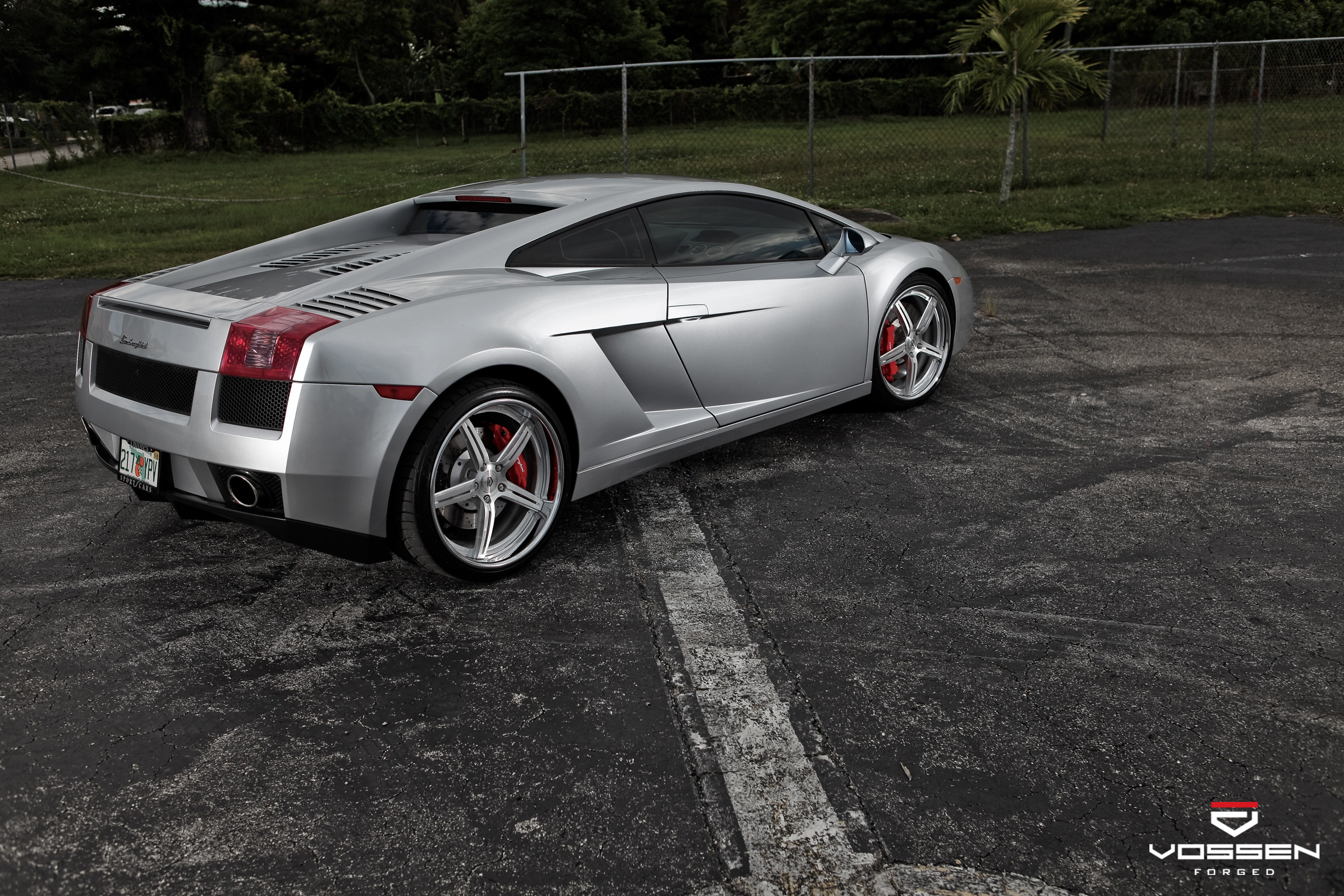 Window Louvers on Custom Silver Lamborghini Gallardo - Photo by Vossen