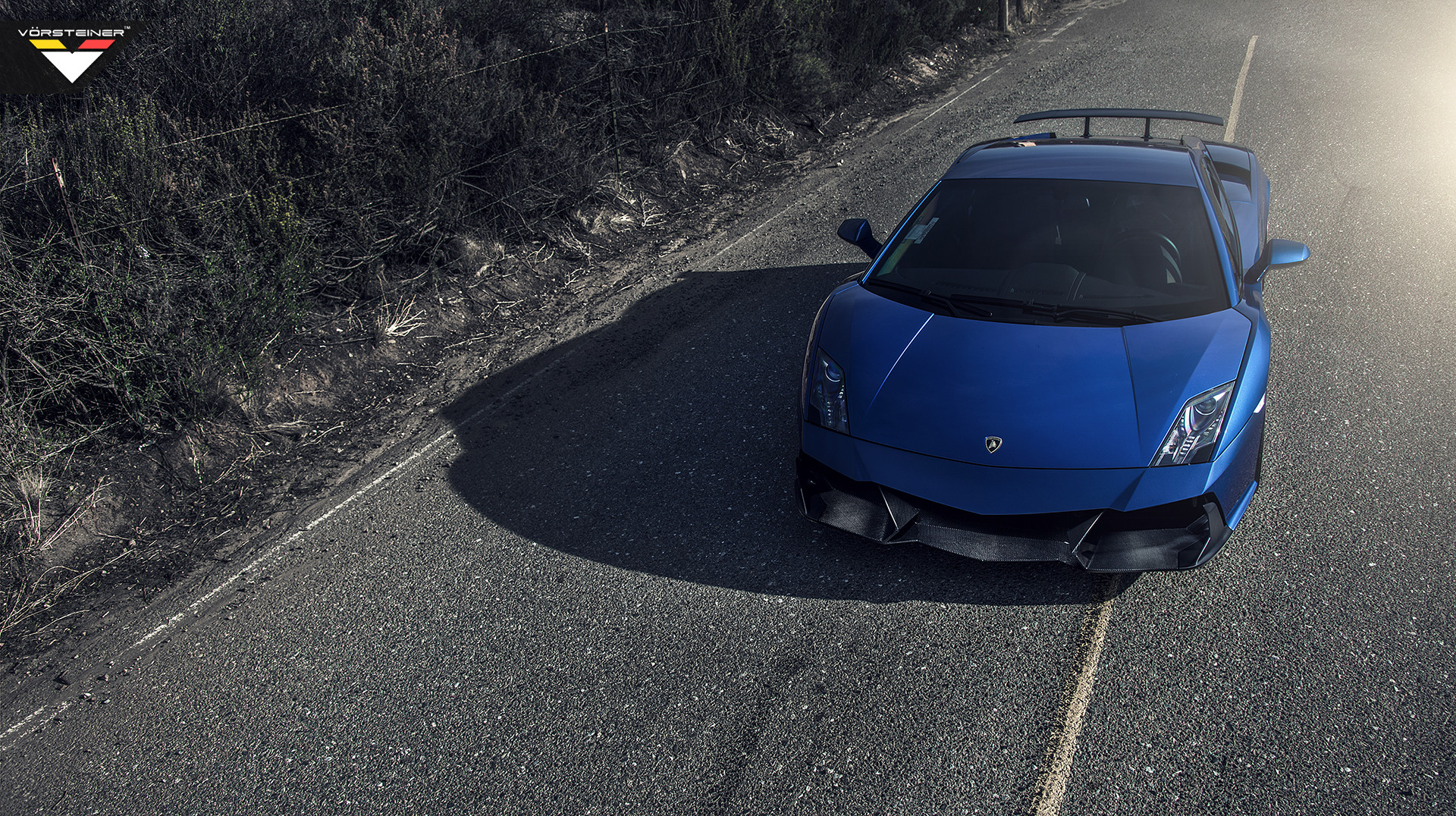 Blue Lamborghini Gallardo with Aftermarket Headlights - Photo by Vorstiner