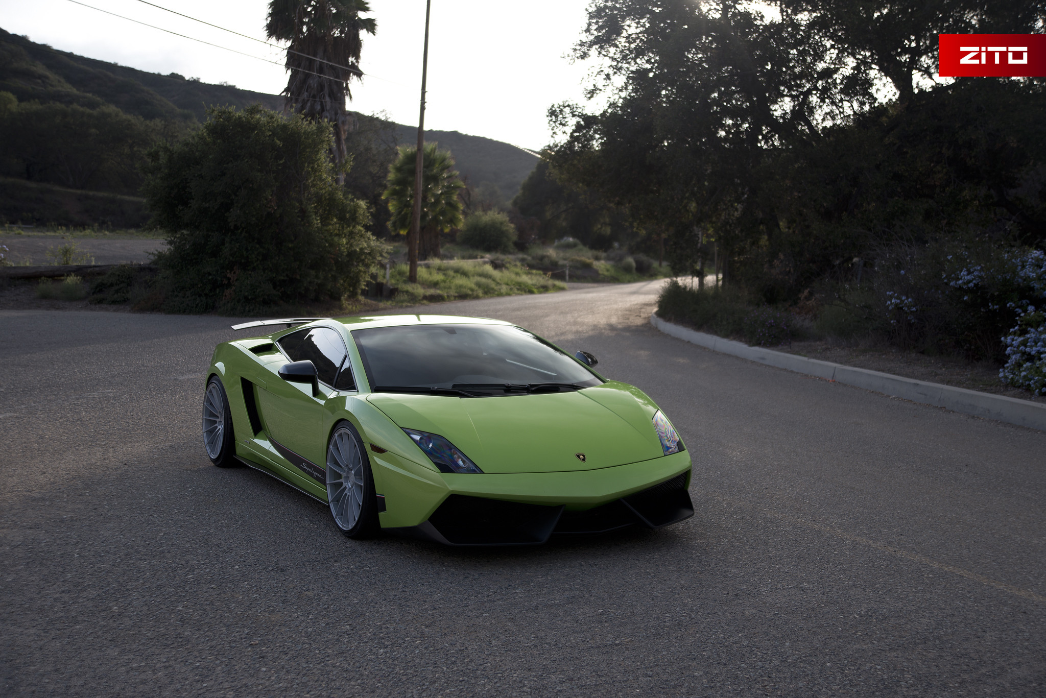 Custom Green Lamborghini Gallardo Side Scoops - Photo by Zito Wheels