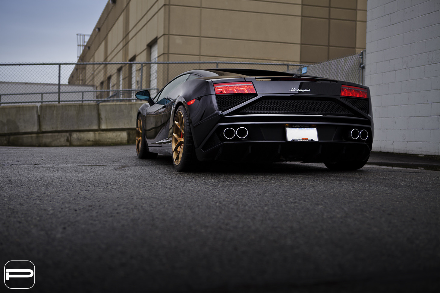 Red LED Taillights on Black Lamborghini Gallardo - Photo by PUR Wheels