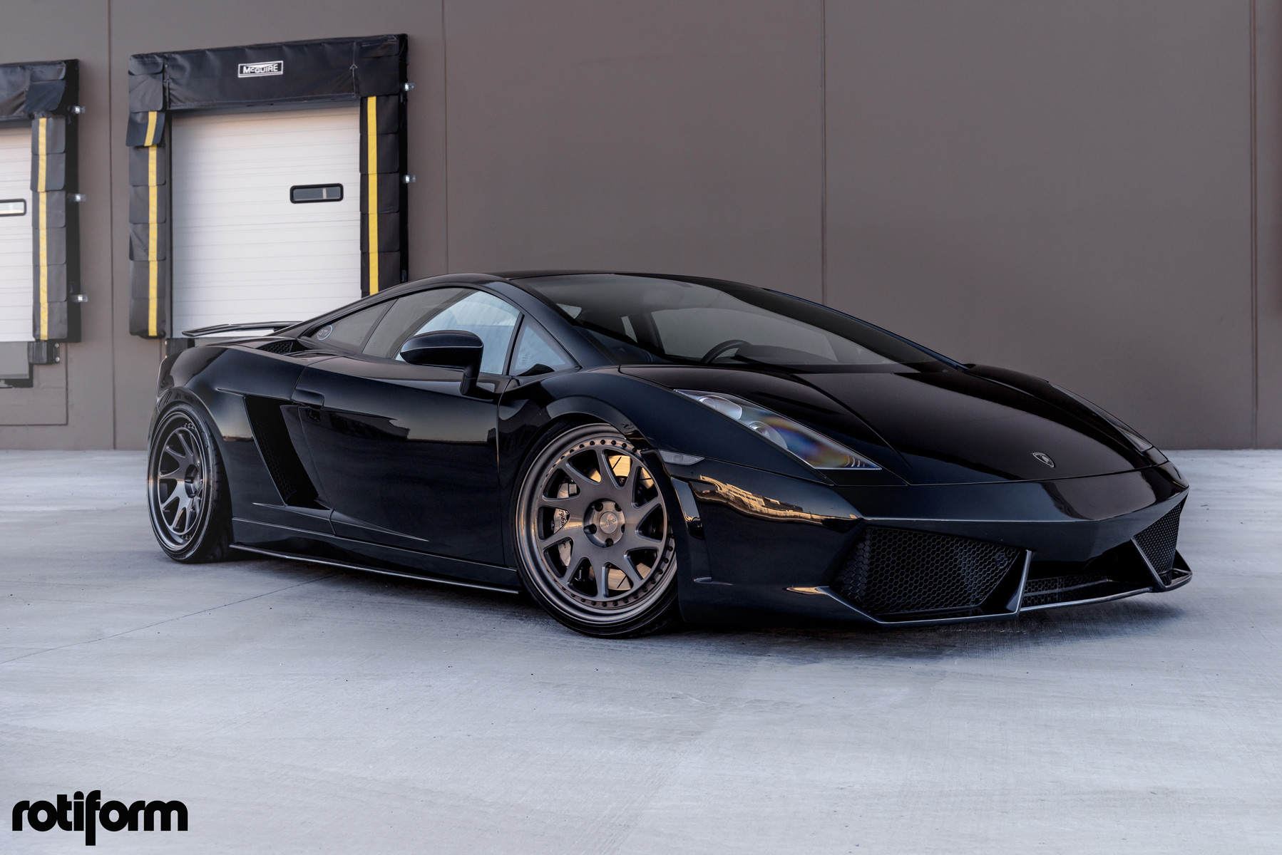 Black Lamborghini Gallardo with Custom Headlights - Photo by Rotiform