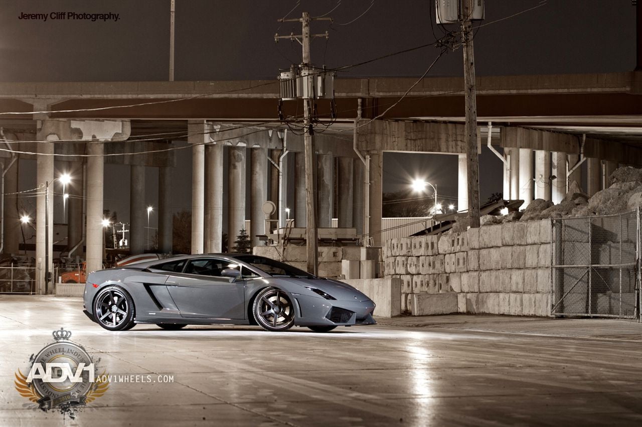 Lamborghini Gallardo with Custom Texture Gunmetal ADV1 Rims - Photo by ADV.1