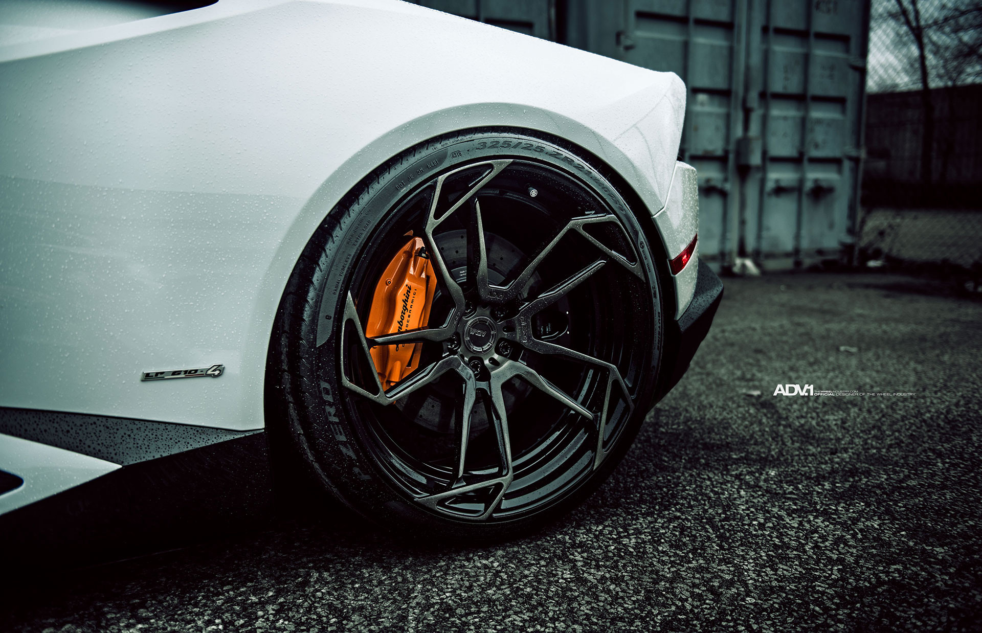 ADV1 Wheels with Orange Brakes on Lamborghini Huracan - Photo by ADV.1