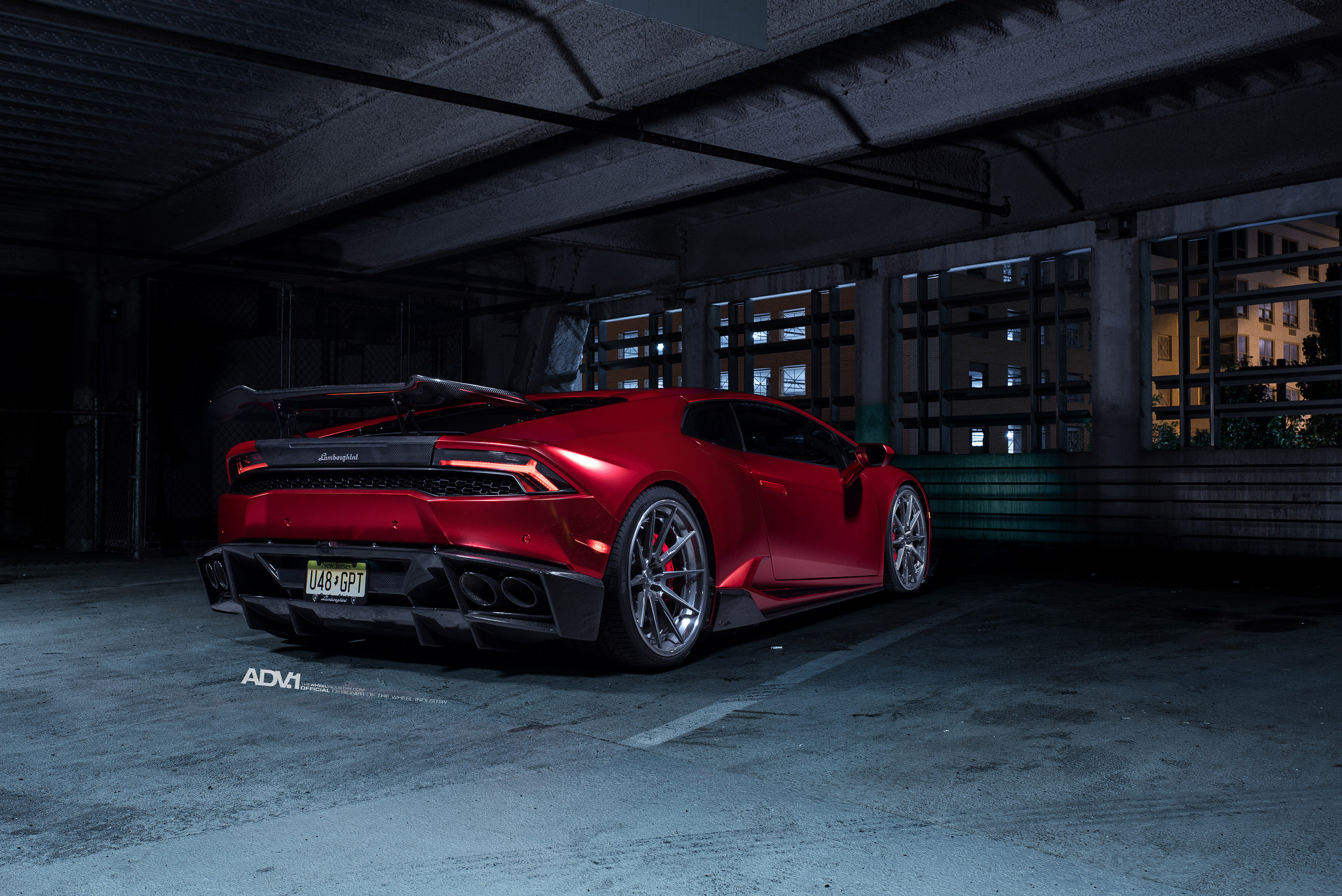 Red LED Taillights on Lamborghini Huracan - Photo by ADV.1