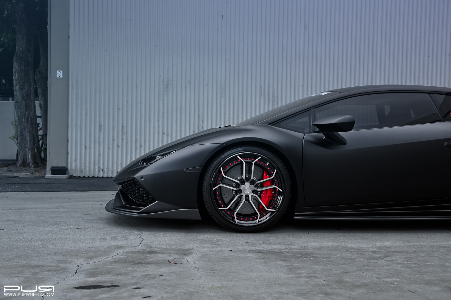 PUR Wheels on Black Matte Lamborghini Huracan - Photo by PUR Wheels