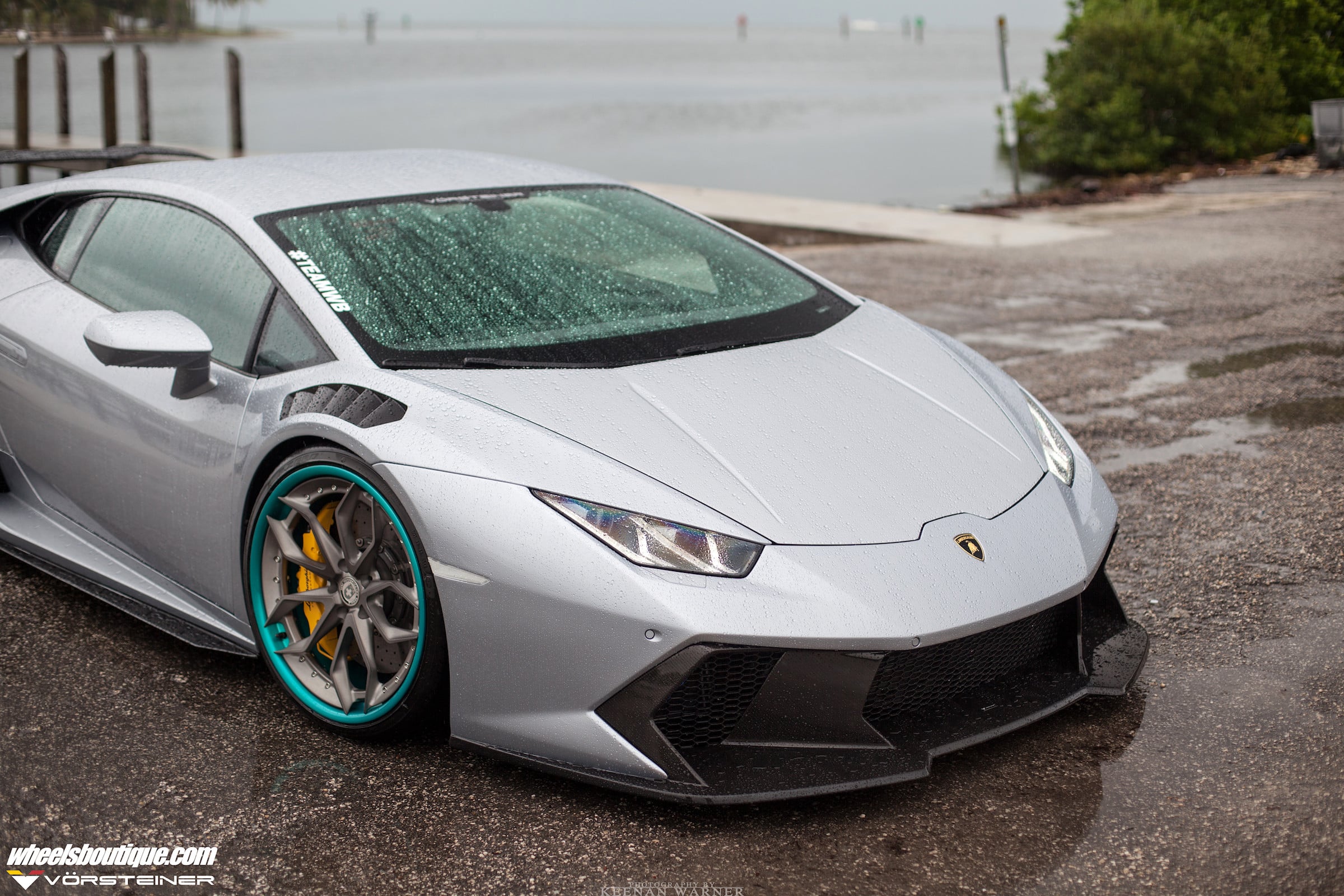 Aftermarket Headlights on Gray Lamborghini Huracan - Photo by Vorstiner
