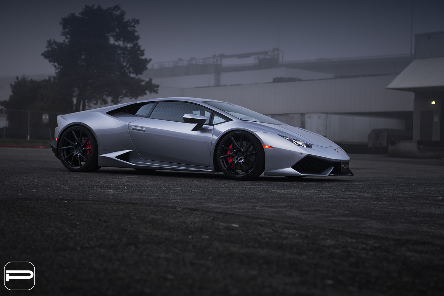 Black Diamond PUR Wheels on Gray Lamborghini Huracan - Photo by PUR Wheels