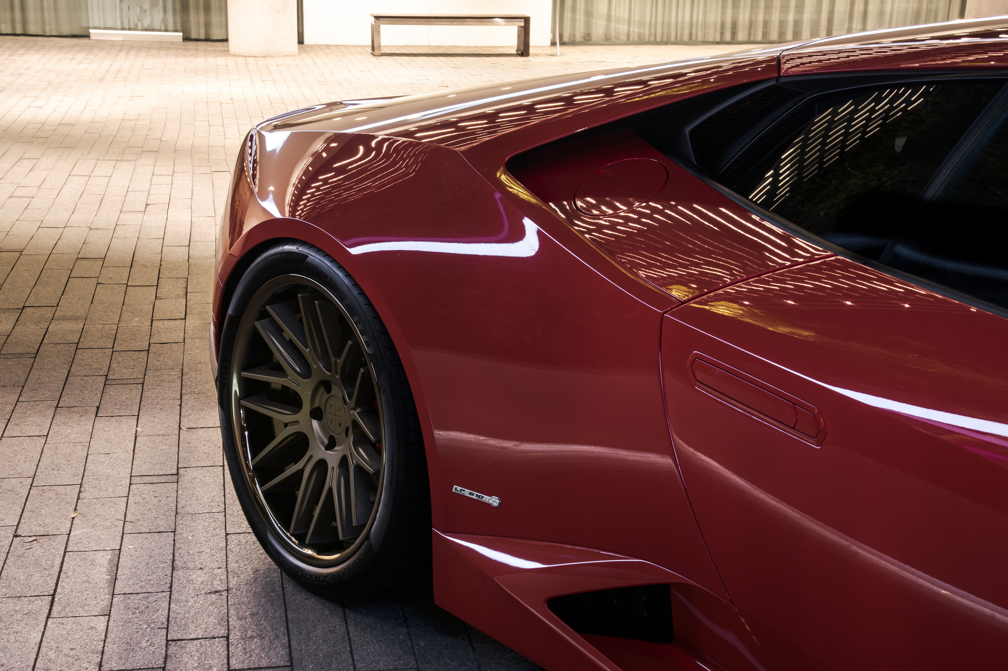 Red Lamborghini Huracan with Custom Blaque Diamond Wheels - Photo by Blaque Diamond Wheels