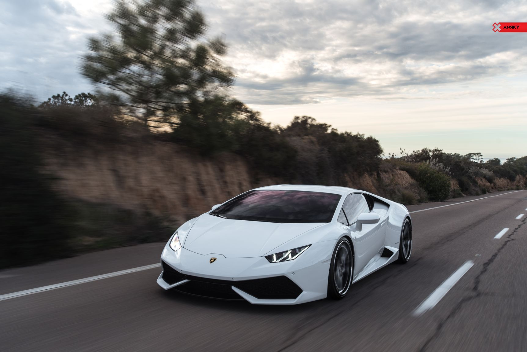 Custom White Lamborghini Huracan Front Bumper - Photo by Anrky Wheels