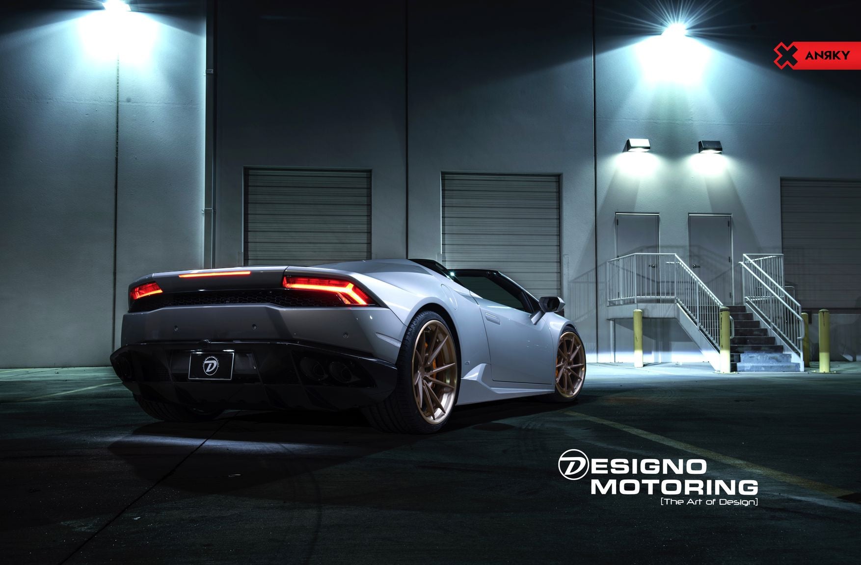 Gray Lamborghini Huracan with Aftermarket LED Taillights - Photo by Anrky Wheels