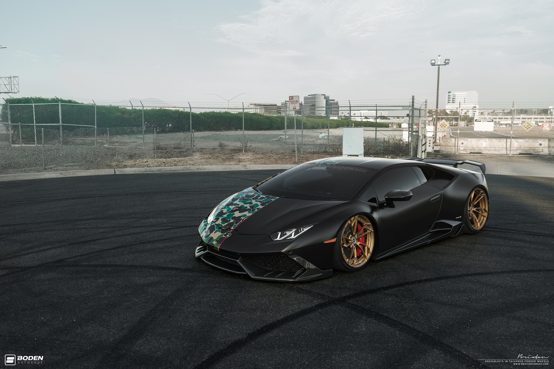 LED-Bar Style Headlights on Lamborghini Huracan - Photo by Brixton Forged Wheels
