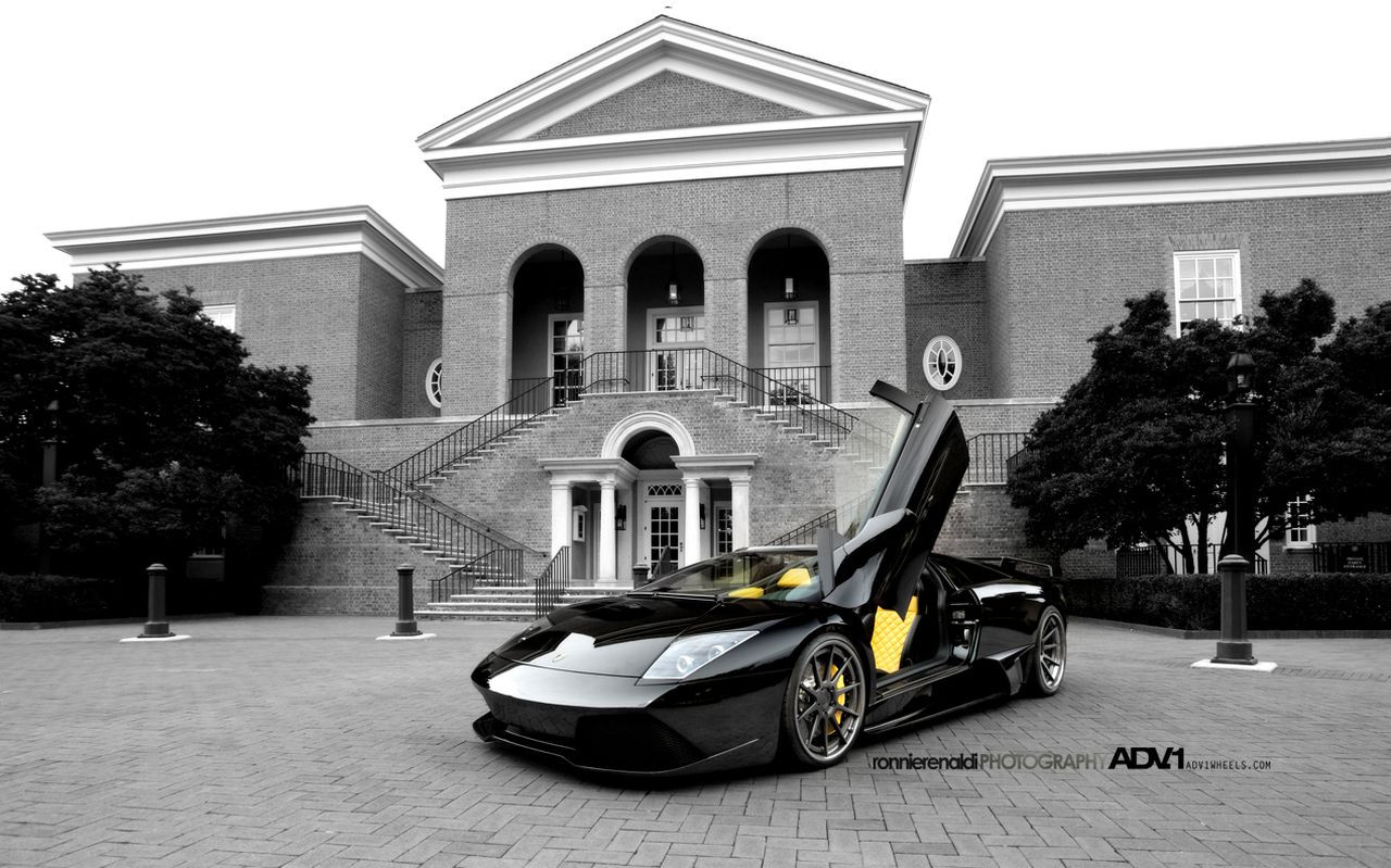Vertical Doors on Black Convertible Lamborghini Murcielago - Photo by ADV.1
