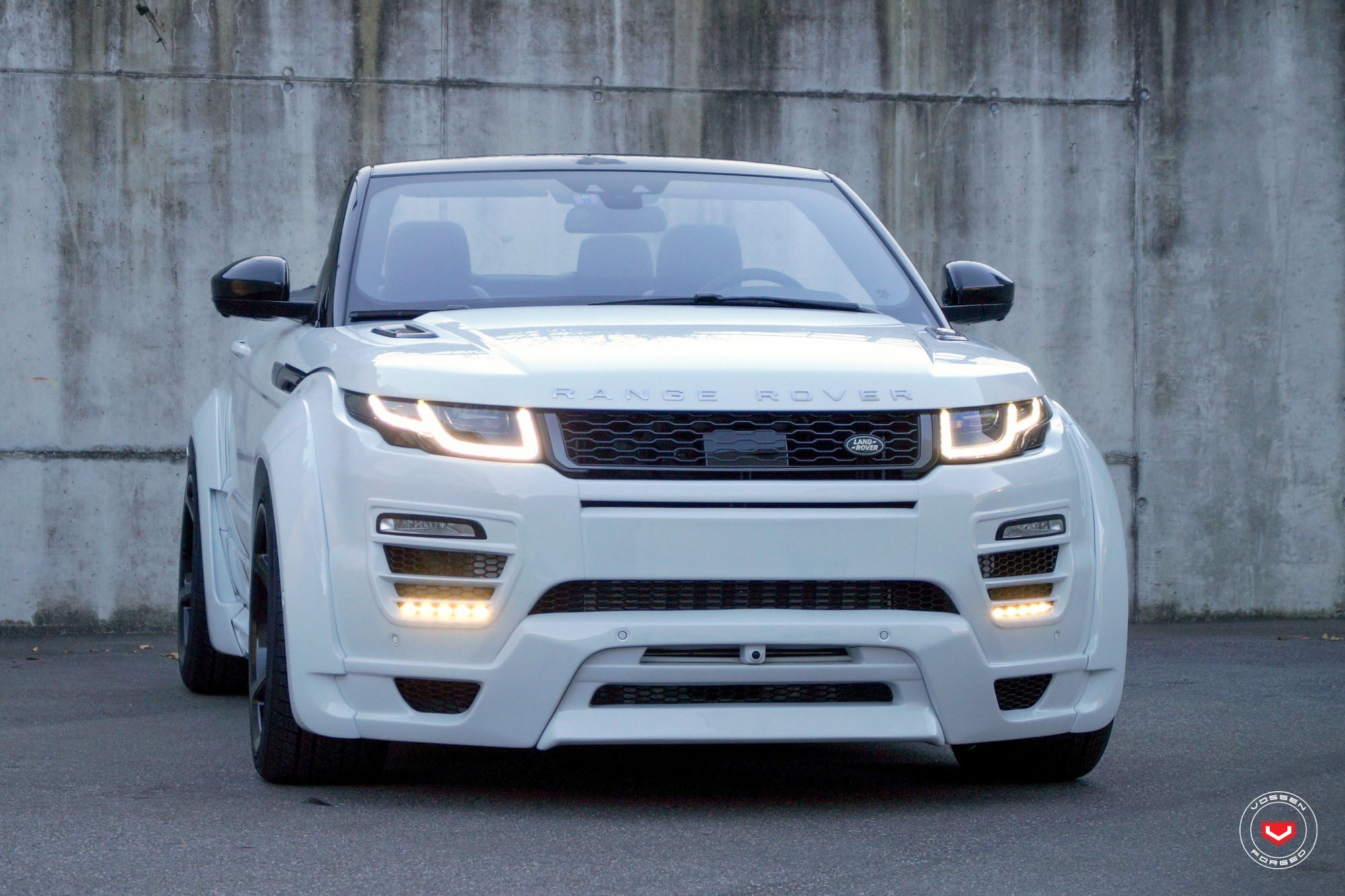 Drop Top Range Rover Evoque With a Wide Body Kit and Vossen Rims ...