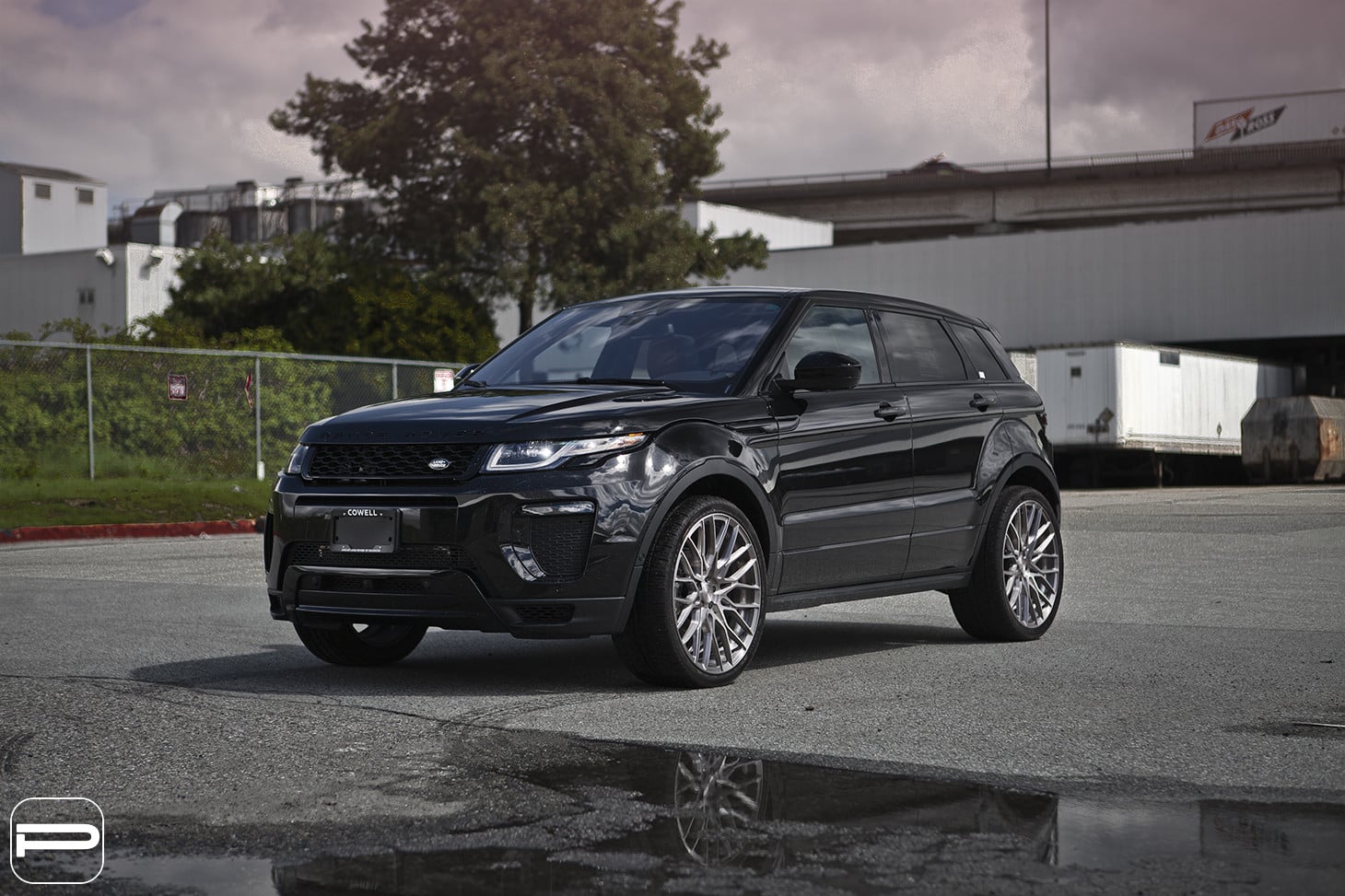 Black Range Rover Evoque with Custom Front Bumper - Photo by PUR Wheels