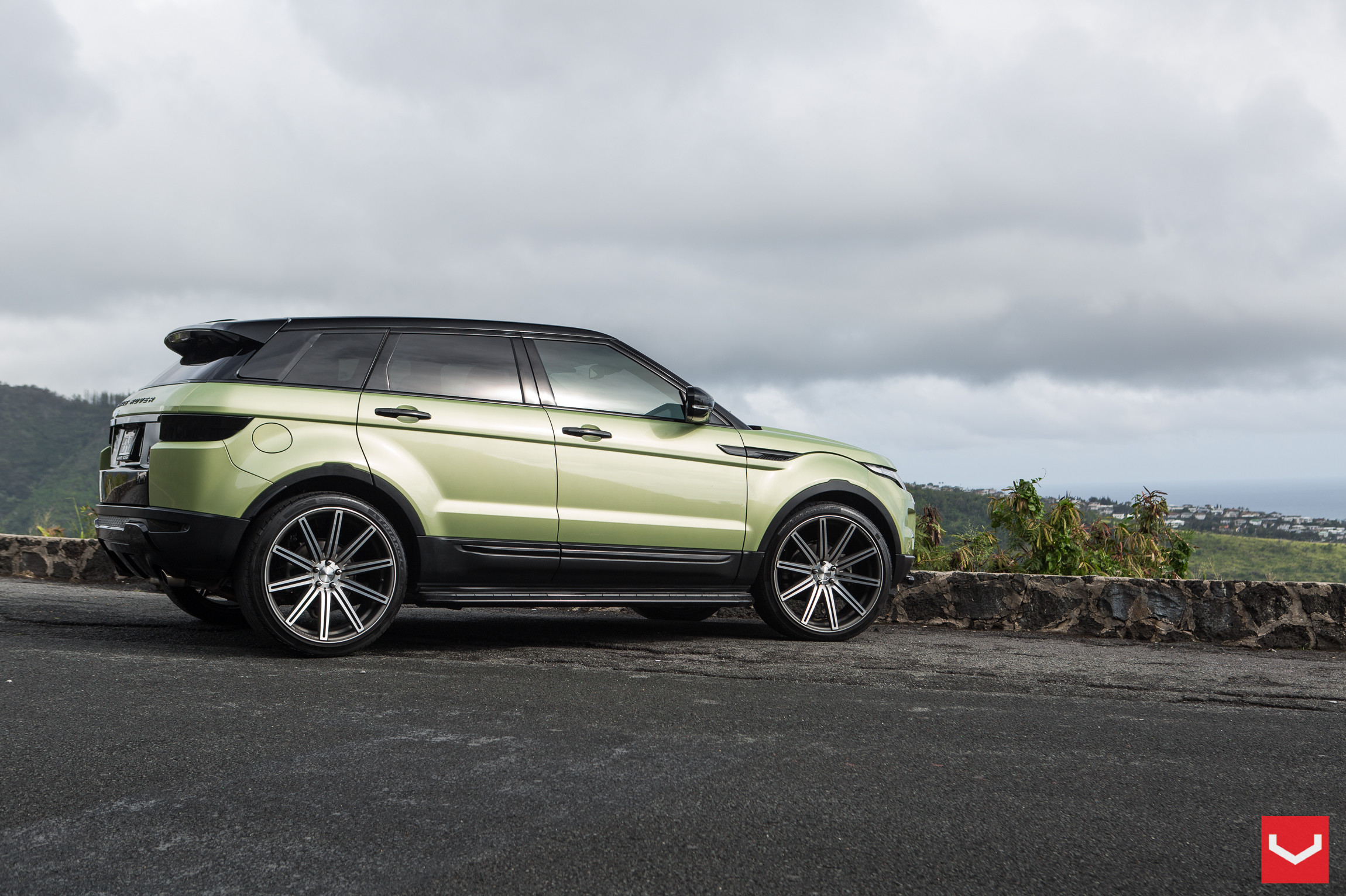 Black Bodyside Moldings on Land Rover Range Rover Evoque - Photo by Vossen
