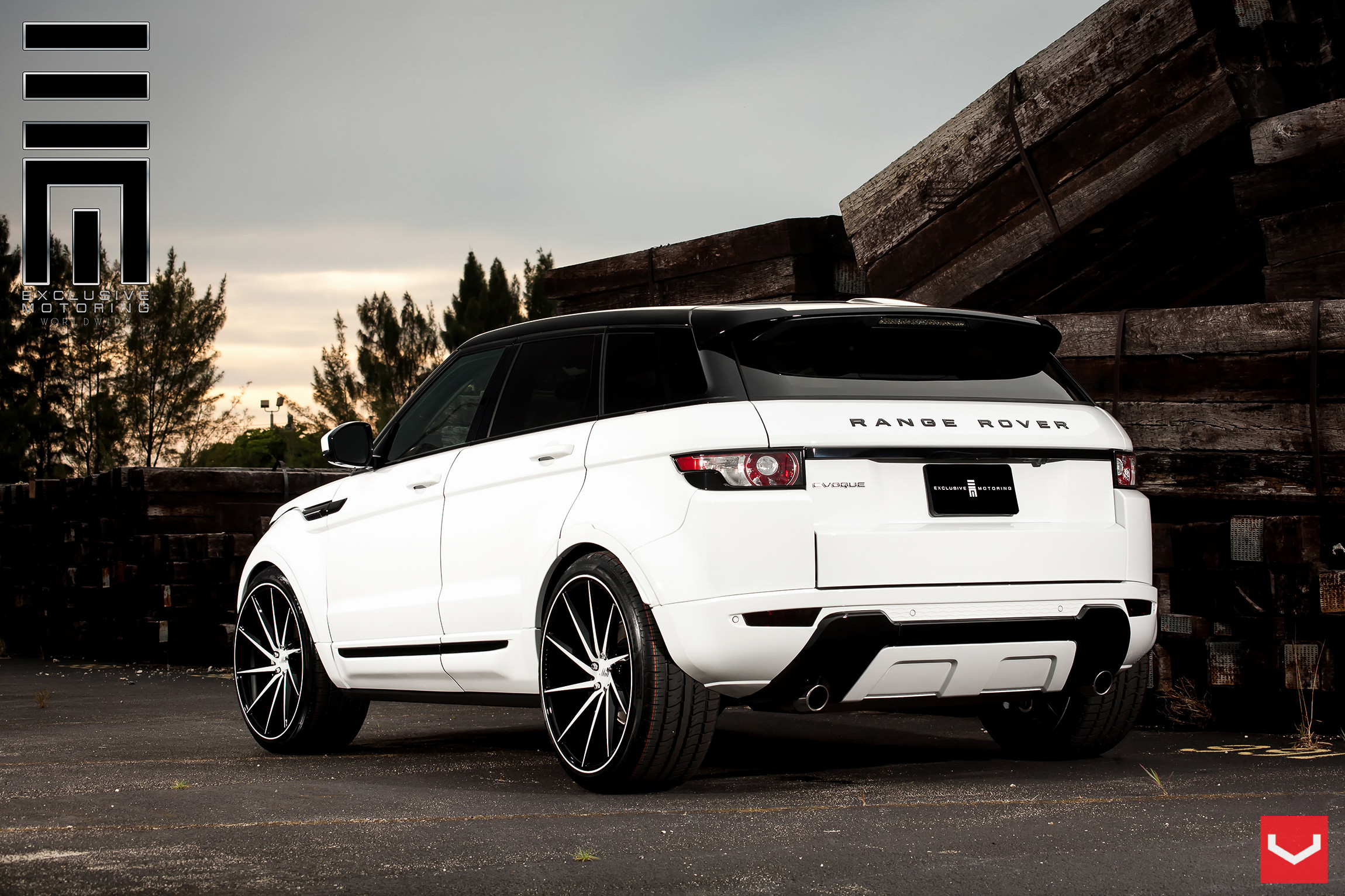 White Land Rover Evoque with Custom Taillights - Photo by Vossen