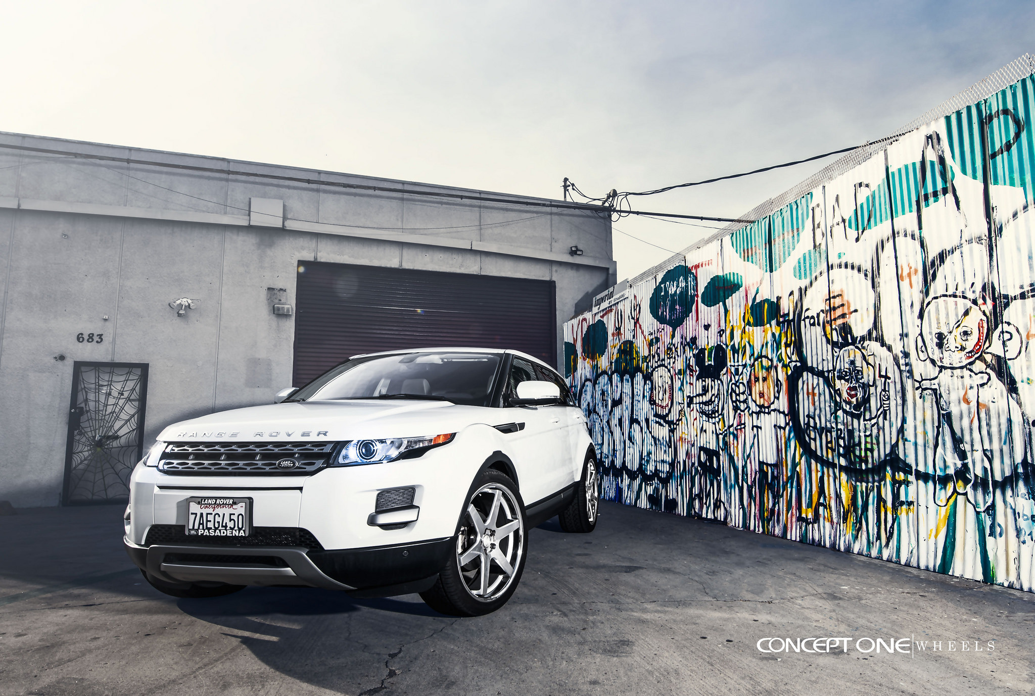 White Range Rover Evoque with Custom Bumper Guard - Photo by Concept One