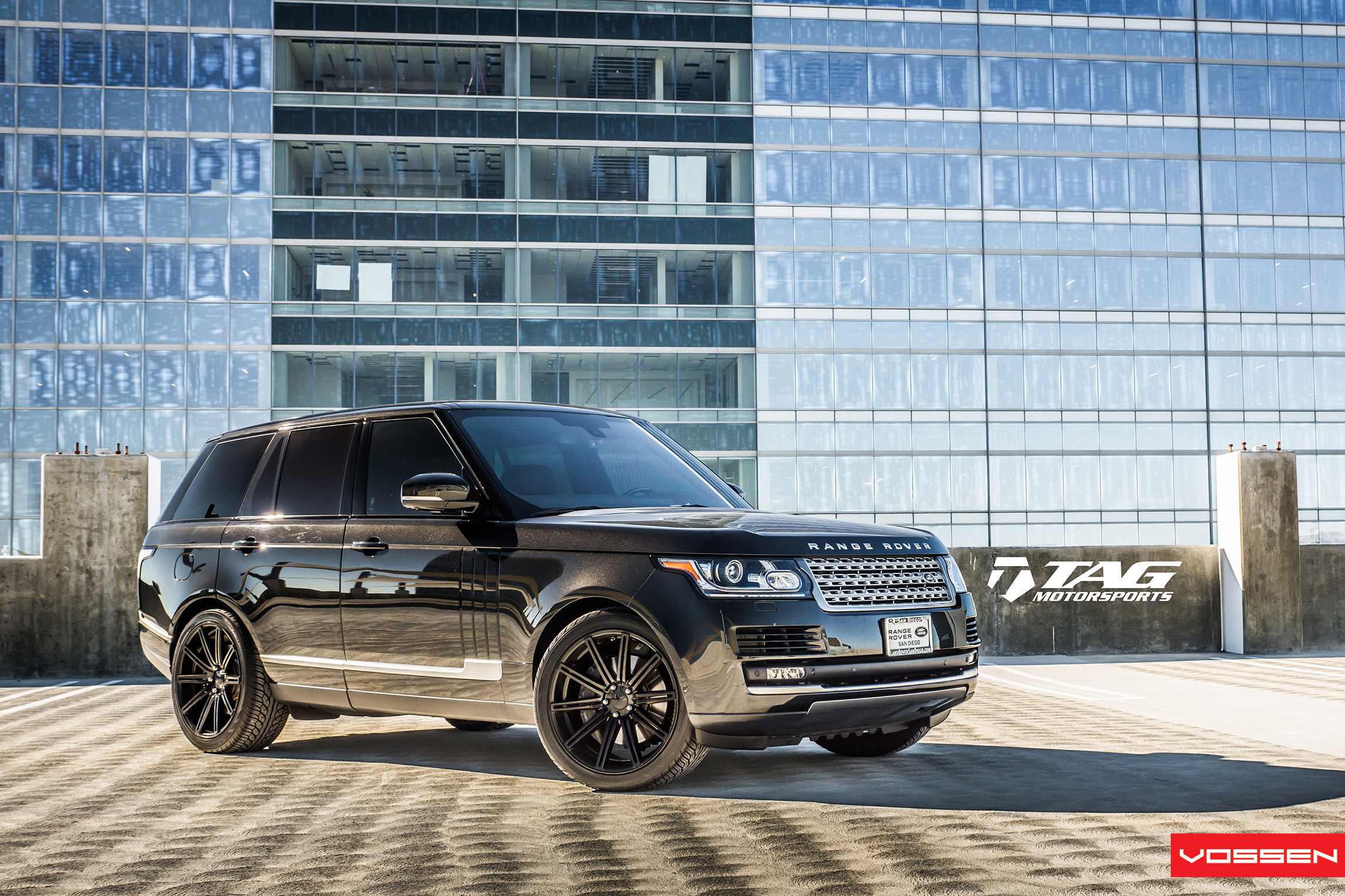 Black Land Rover Range Rover Front Bumper Cover - Photo by Vossen