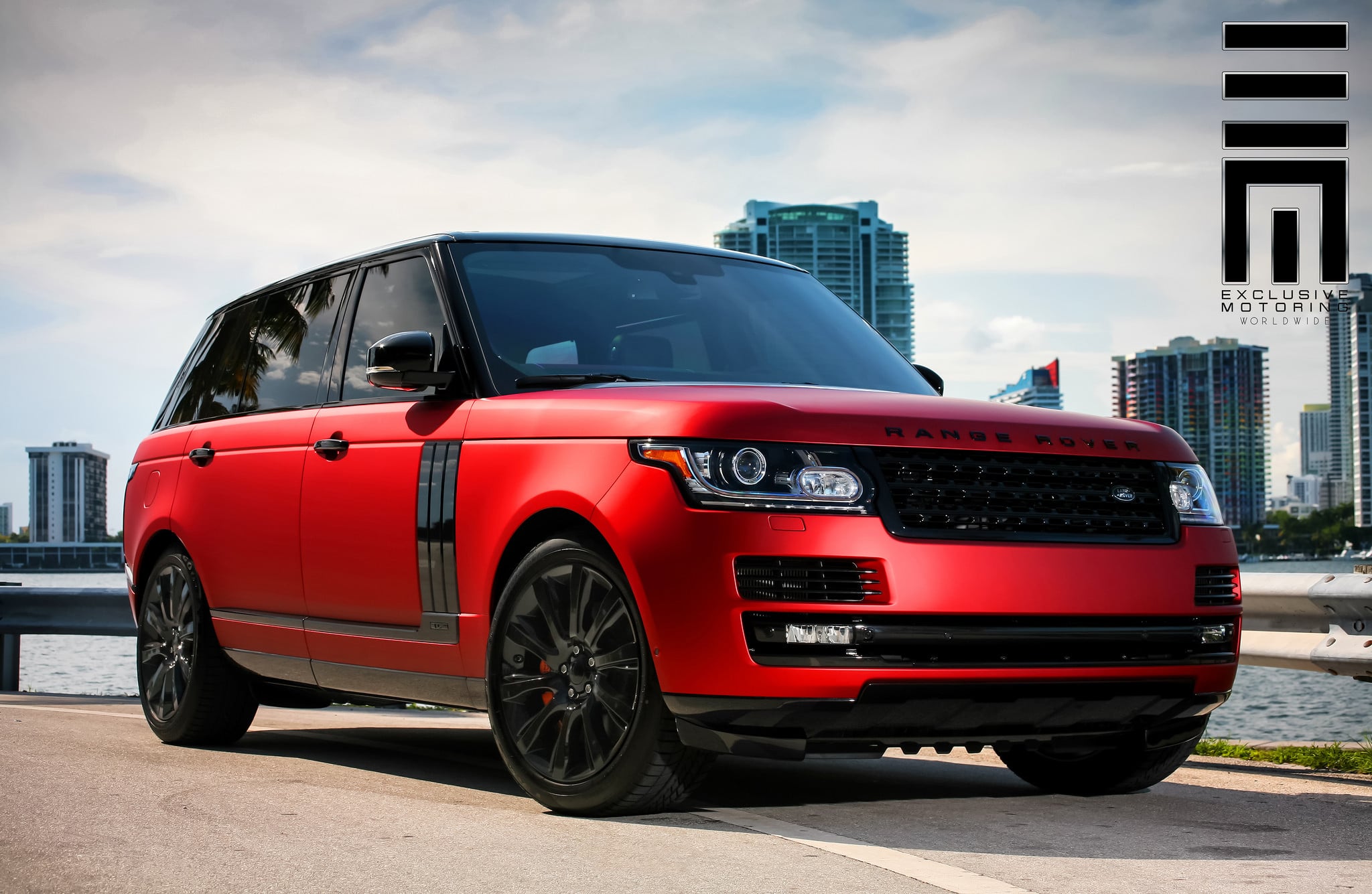 Red Matte Range Rover on Black Wheels - Photo by Exclusive Motoring