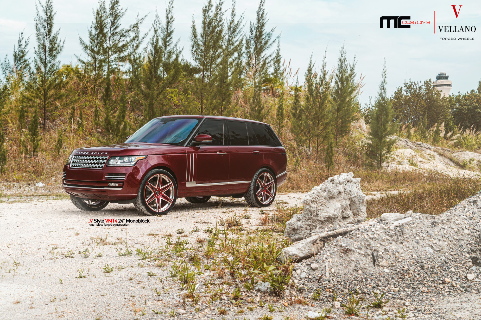 Chrome Mesh Grille on Red Range Rover - Photo by Vellano