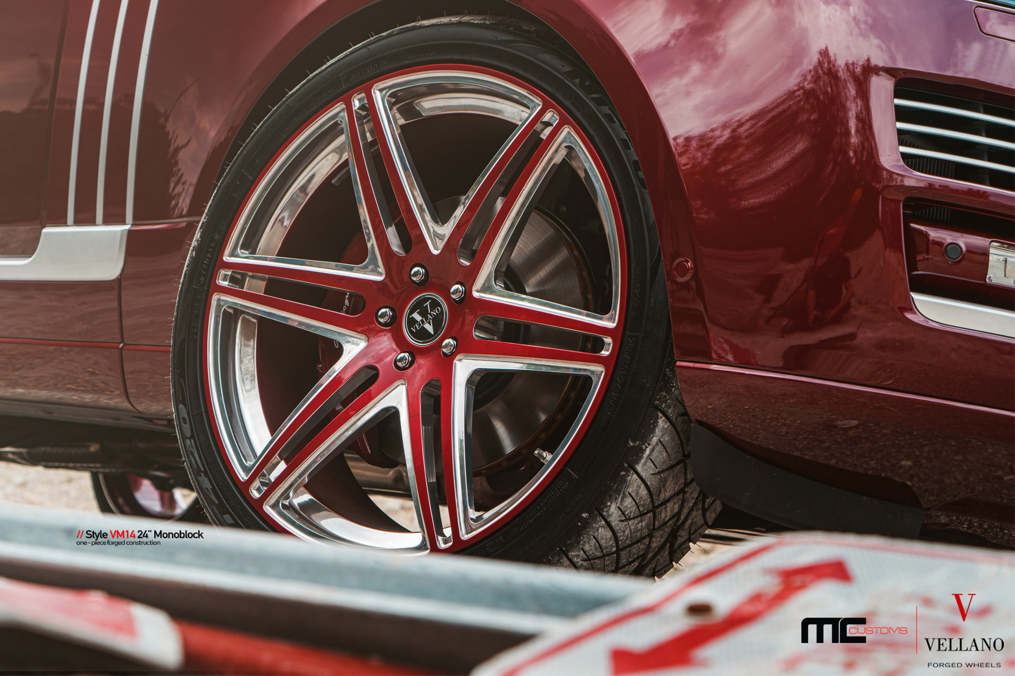 Red Range Rover with Custom Vellano Rims - Photo by Vellano