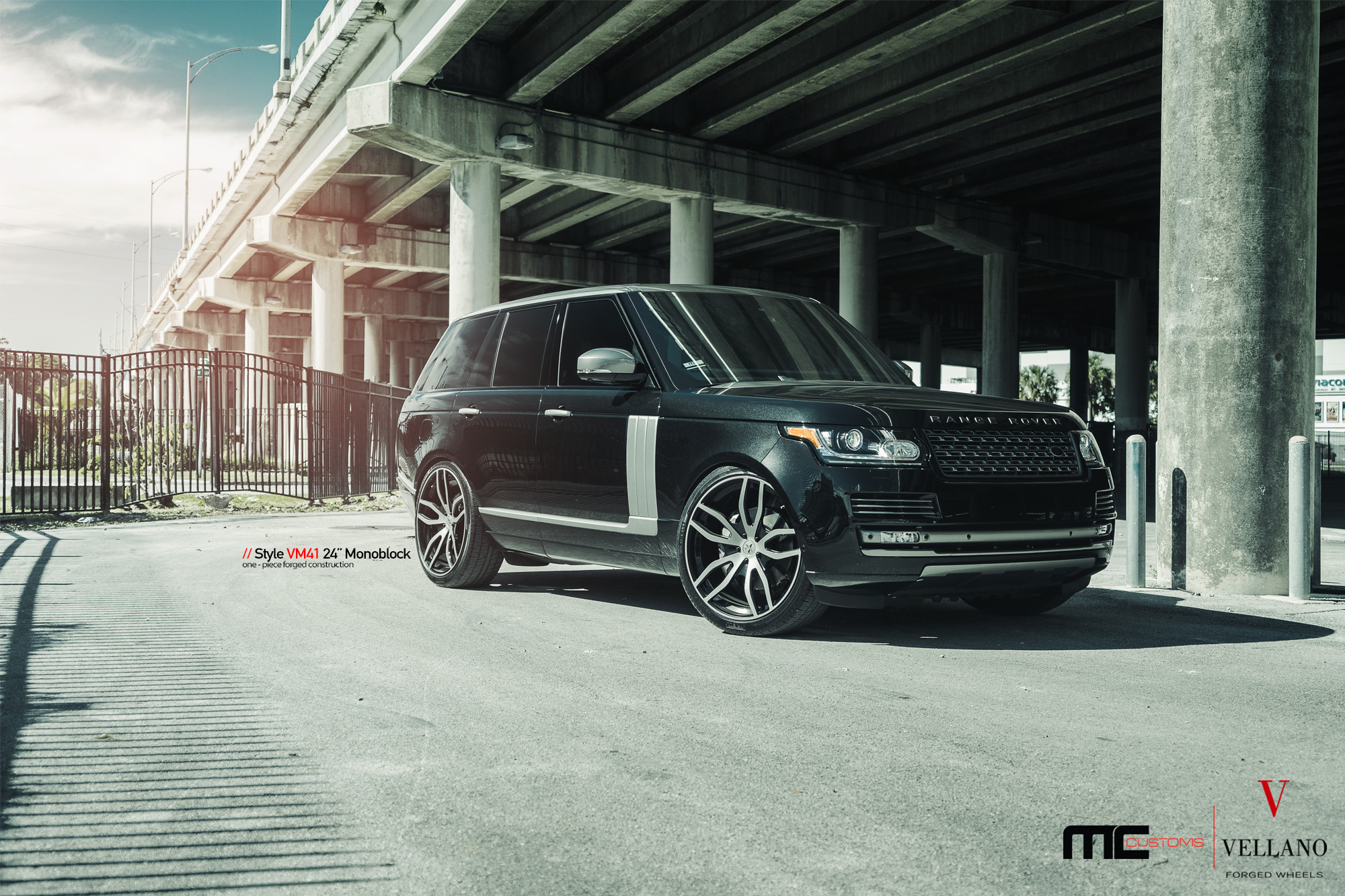 Custom Range Rover with Blacked Out Grille - Photo by Vellano