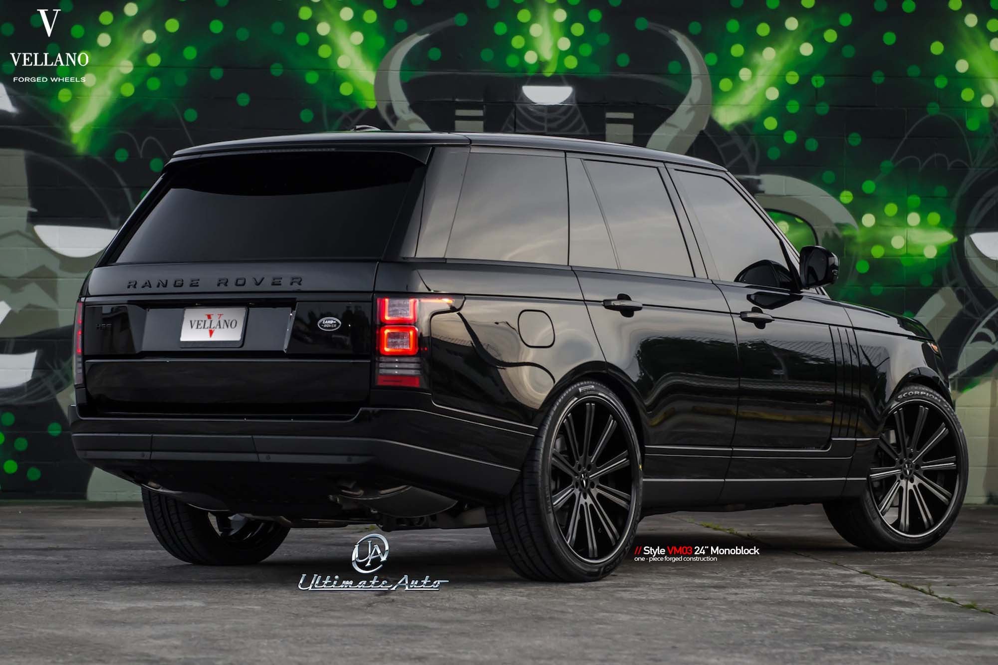 Custom Black Range Rover Roofline Spoiler - Photo by Vellano