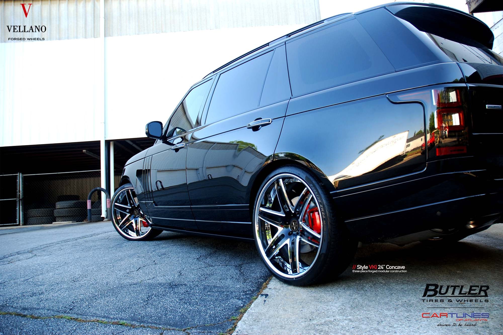 Red LED Taillights on Black Range Rover - Photo by Vellano