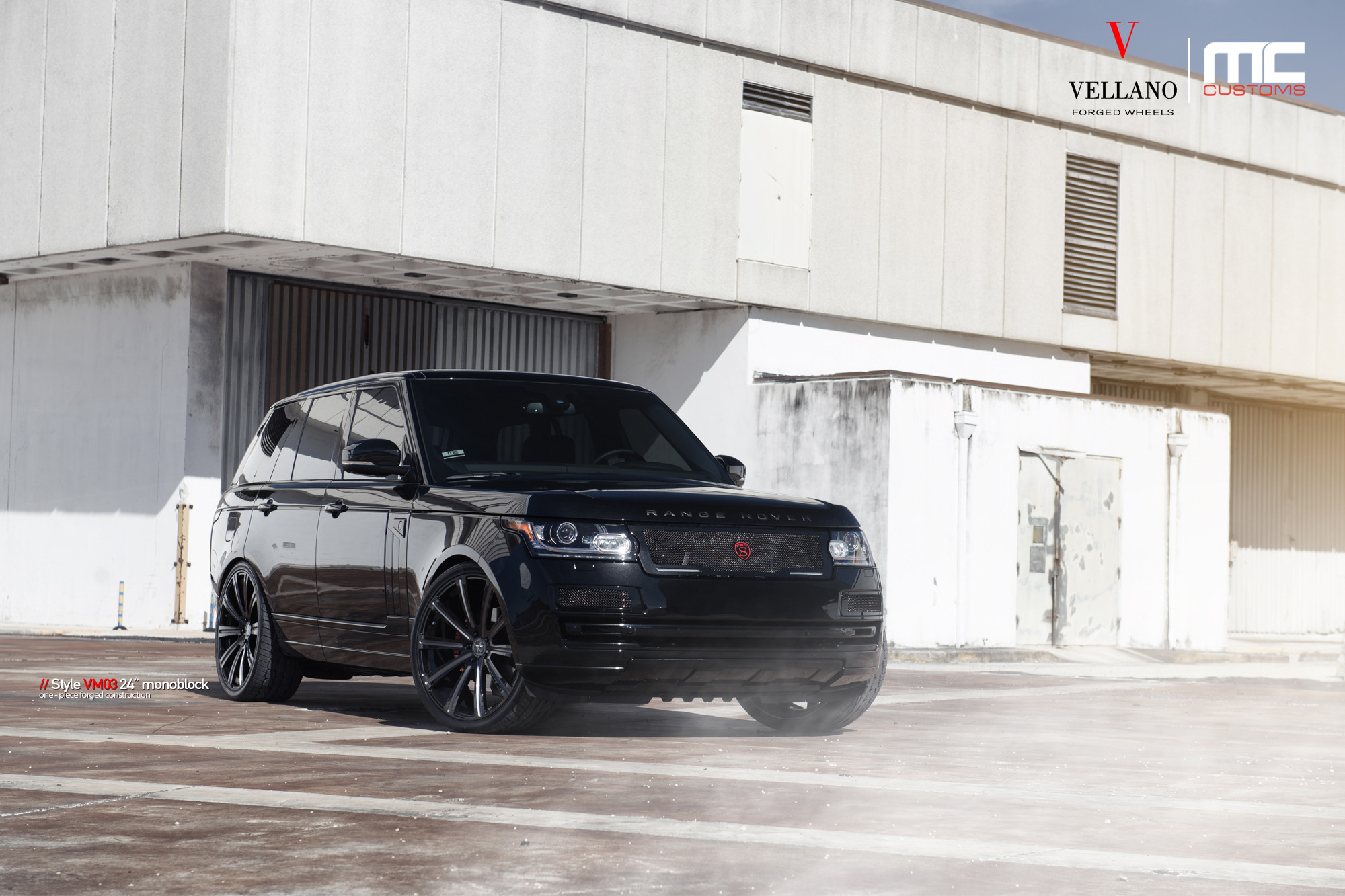 Black Range Rover with Aftermarket Bumper Guard - Photo by Vellano
