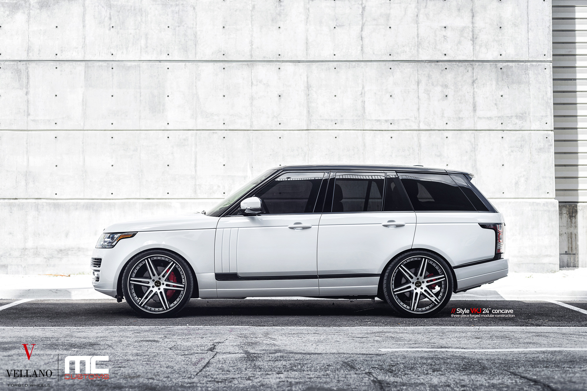 White Range Rover with Custom Side Skirts - Photo by Vellano