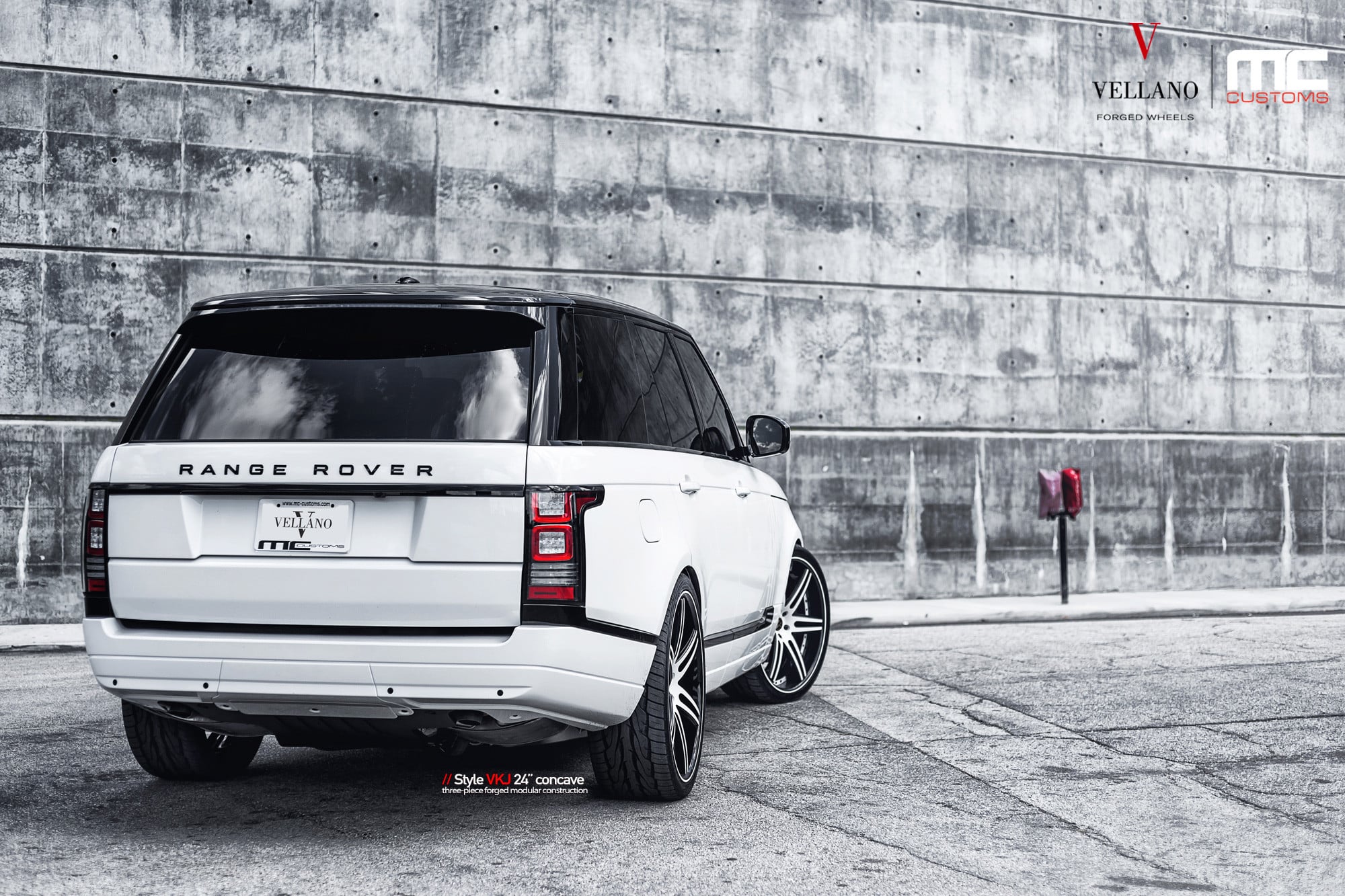 White Range Rover with Roofline Spoiler - Photo by Vellano
