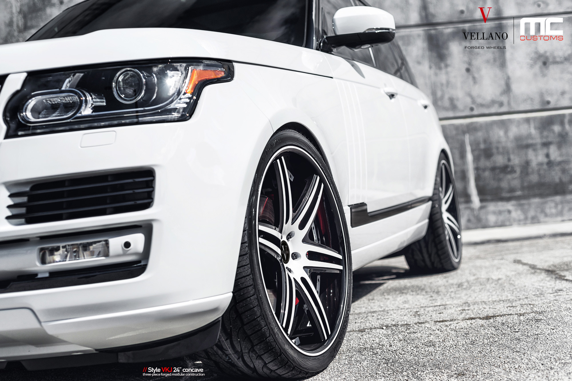 Custom VKJ Vellano Rims on White Range Rover - Photo by Vellano