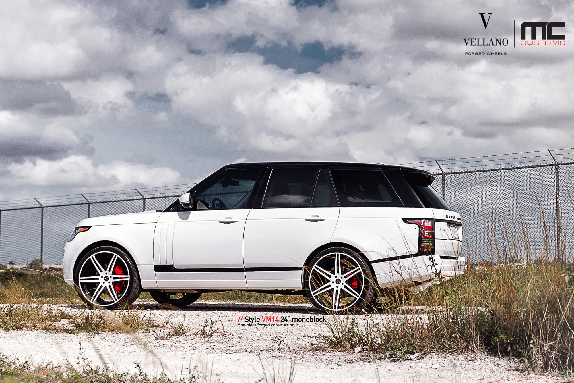 White Vellano Wheels on Custom Range Rover - Photo by Vellano