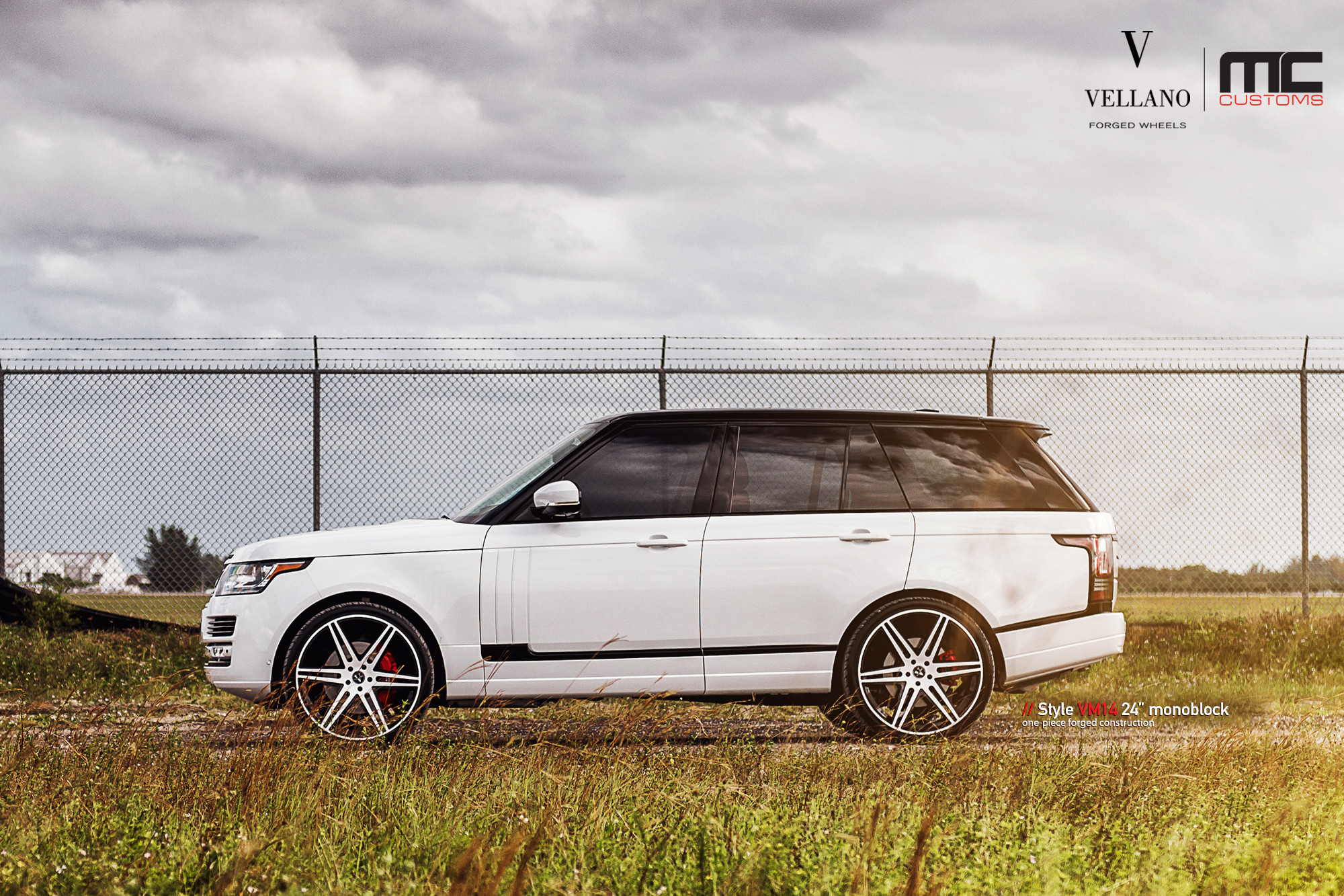 Aftermarket Projector Headlights on White Range Rover - Photo by Vellano