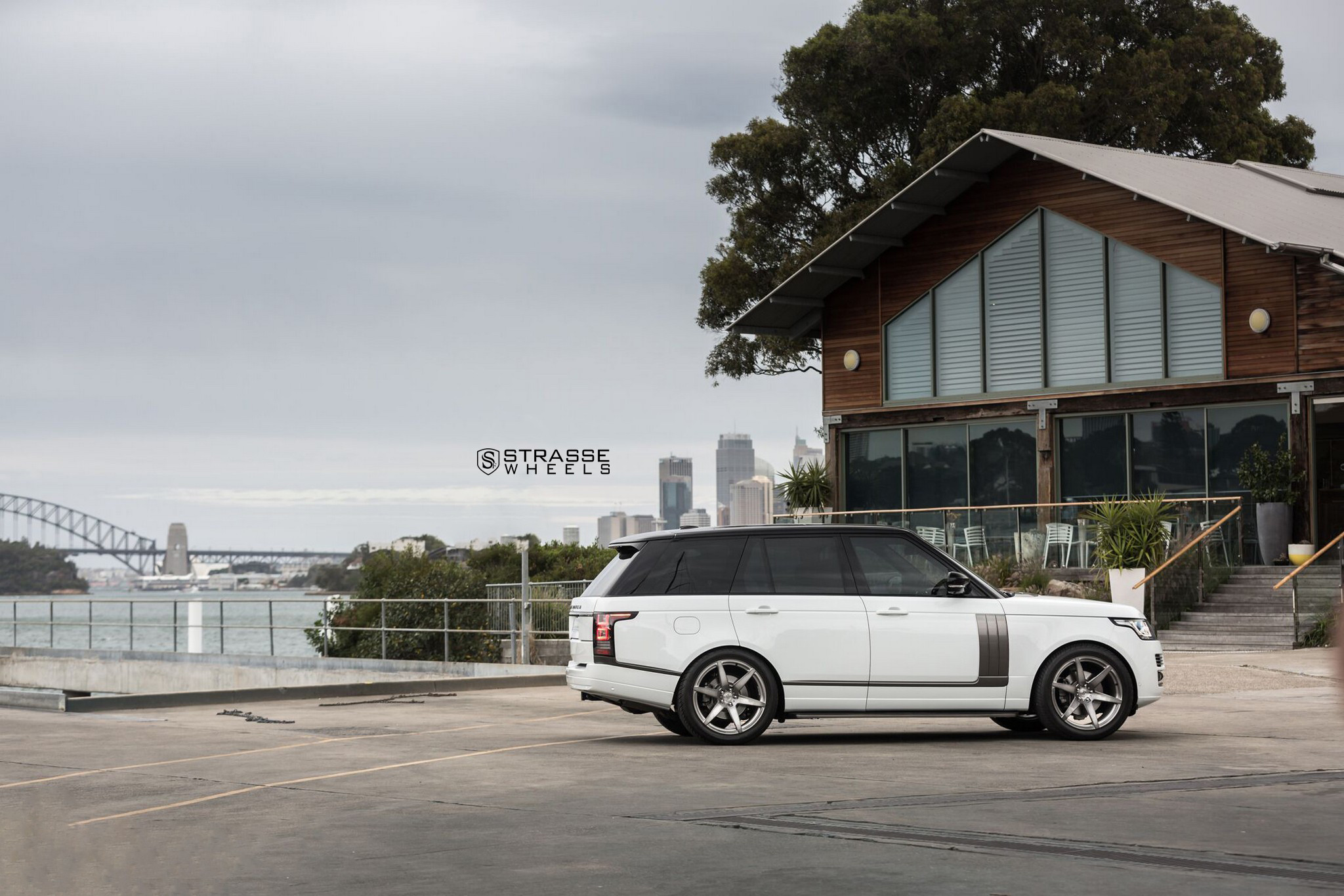 Custom White Range Rover on Strasse Wheels - Photo by Strasse Forged