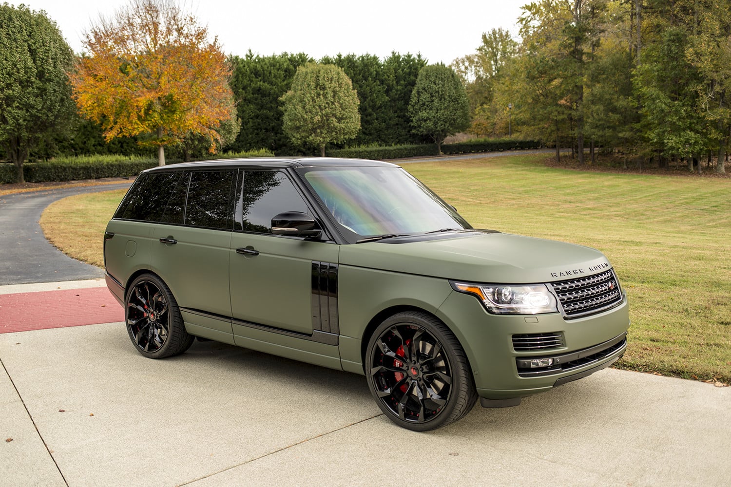 Custom Olive Matte Range Rover - Photo by Forgiato