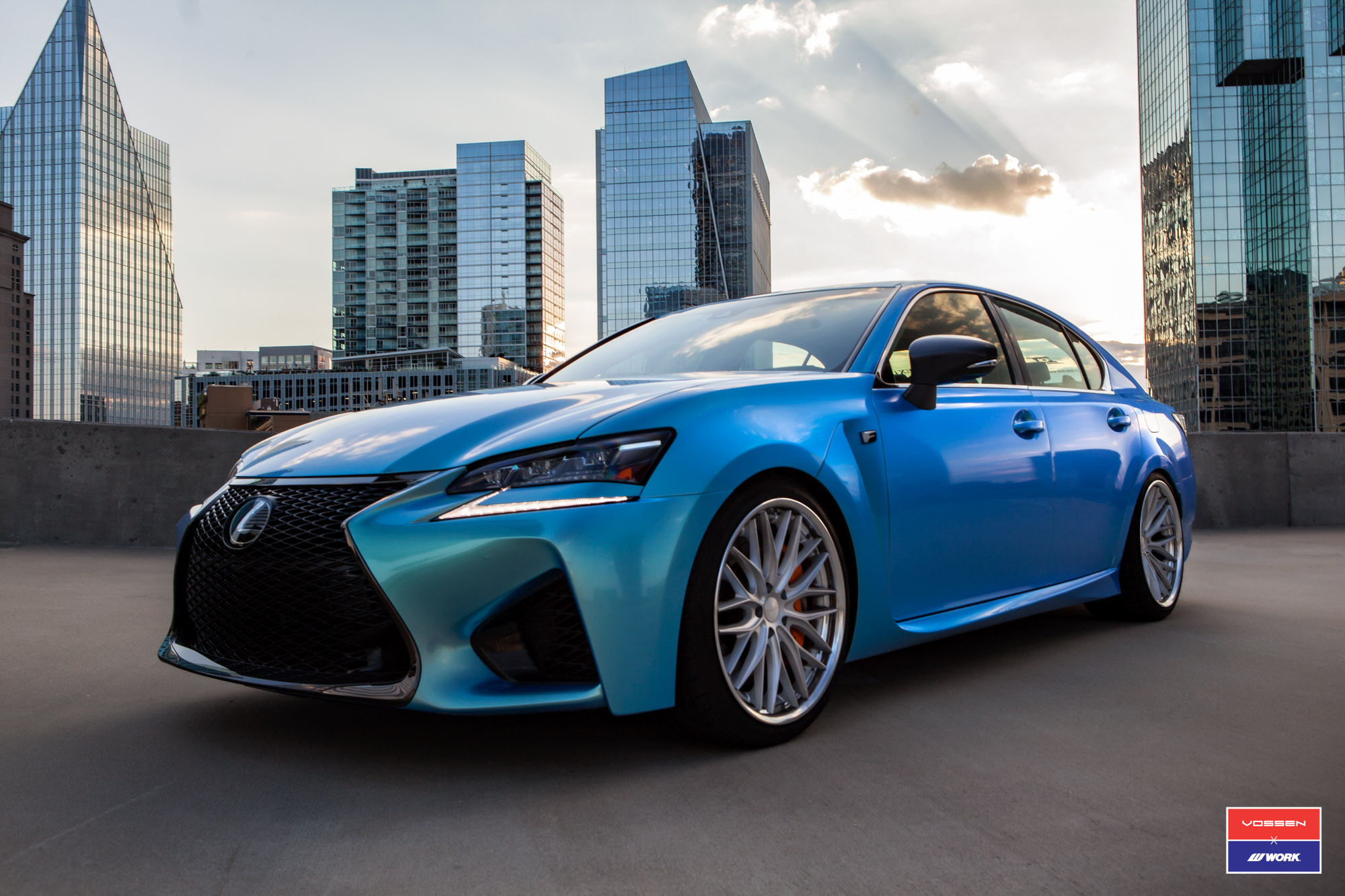 Chameleon Blue Wrapped Lexus GS-F by Vossen x Work - Photo by Vossen