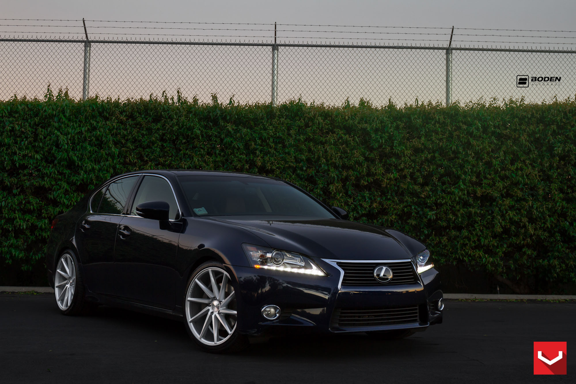 Black Lexus GS with Custom LED Headlights - Photo by Vossen