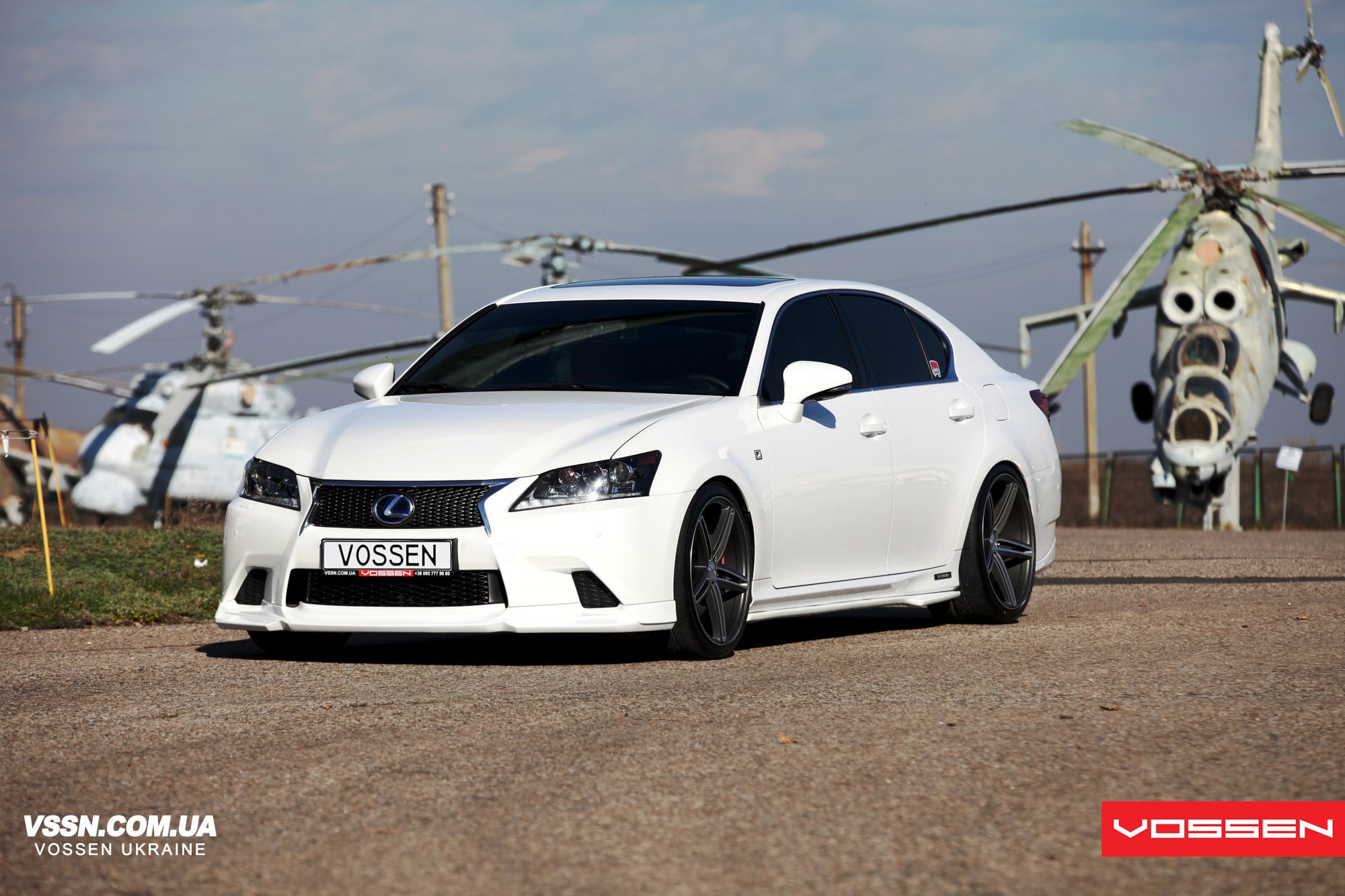 Custom Lowered White Lexus GS - Photo by Vossen