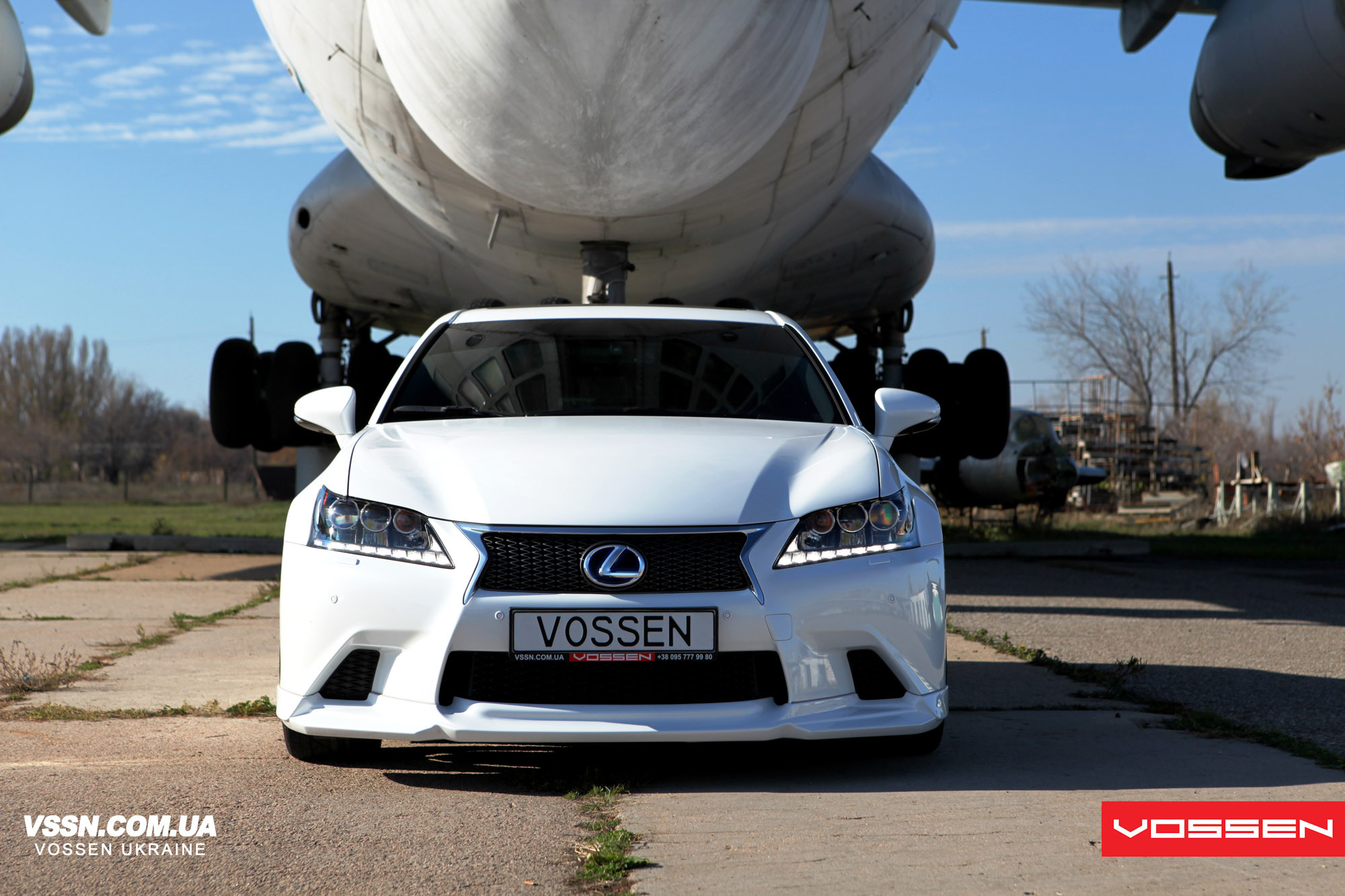White Lexus GS with Custom Front Bumper - Photo by Vossen
